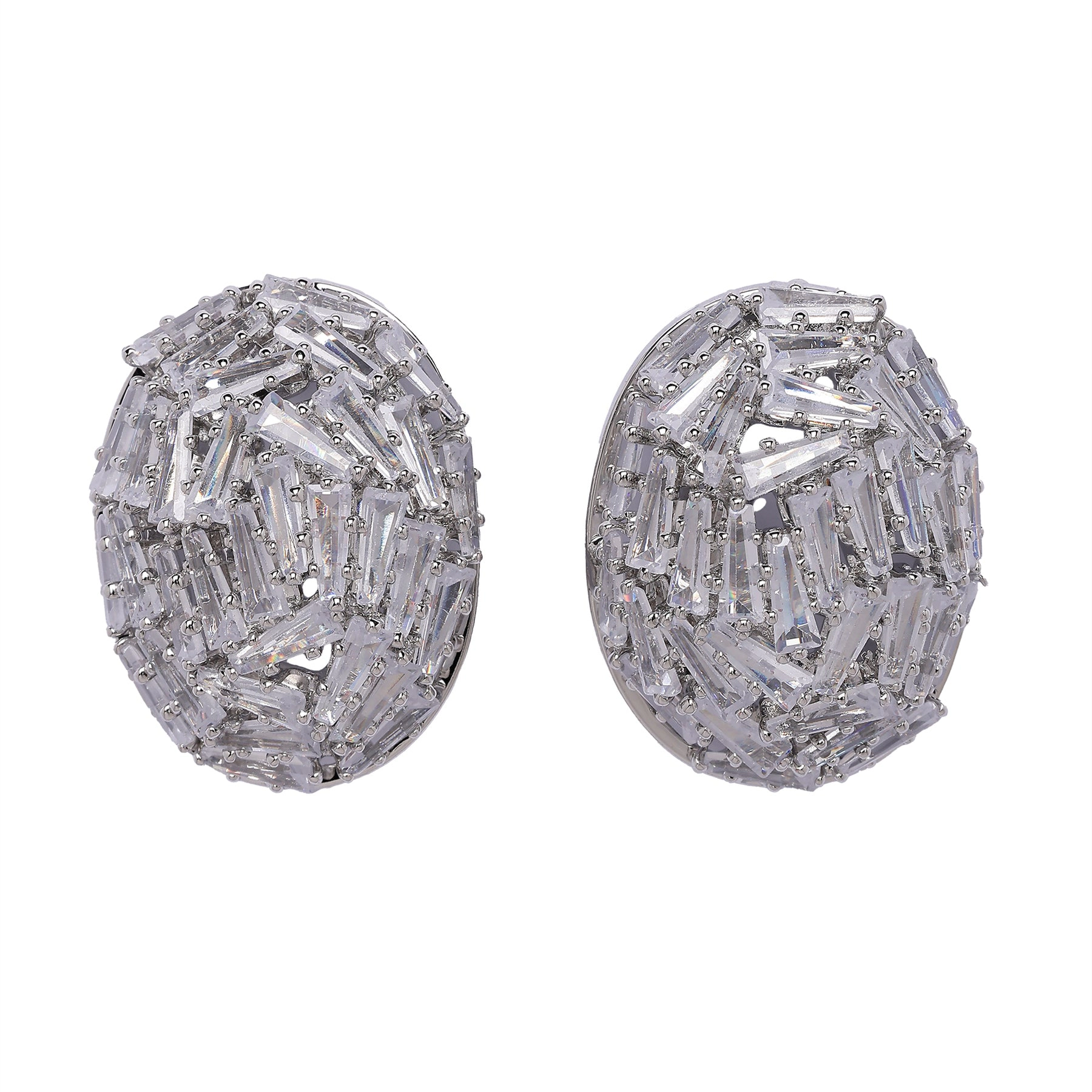 AGP PARIS Womens Baguette Stud Earrings