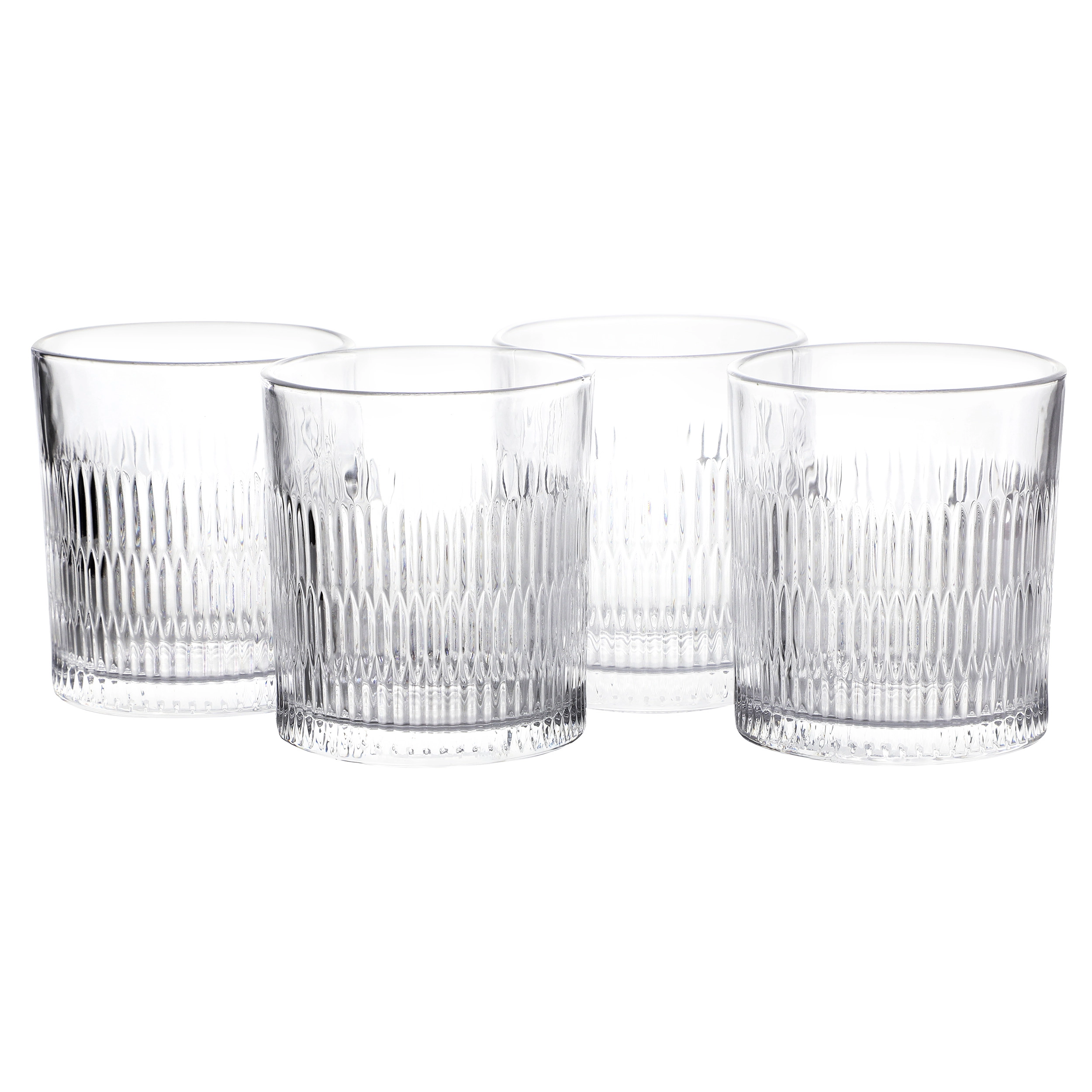 Gibson Elite Veronika 4 Piece 11 Ounce Double Old Fashioned Clear Glass Set