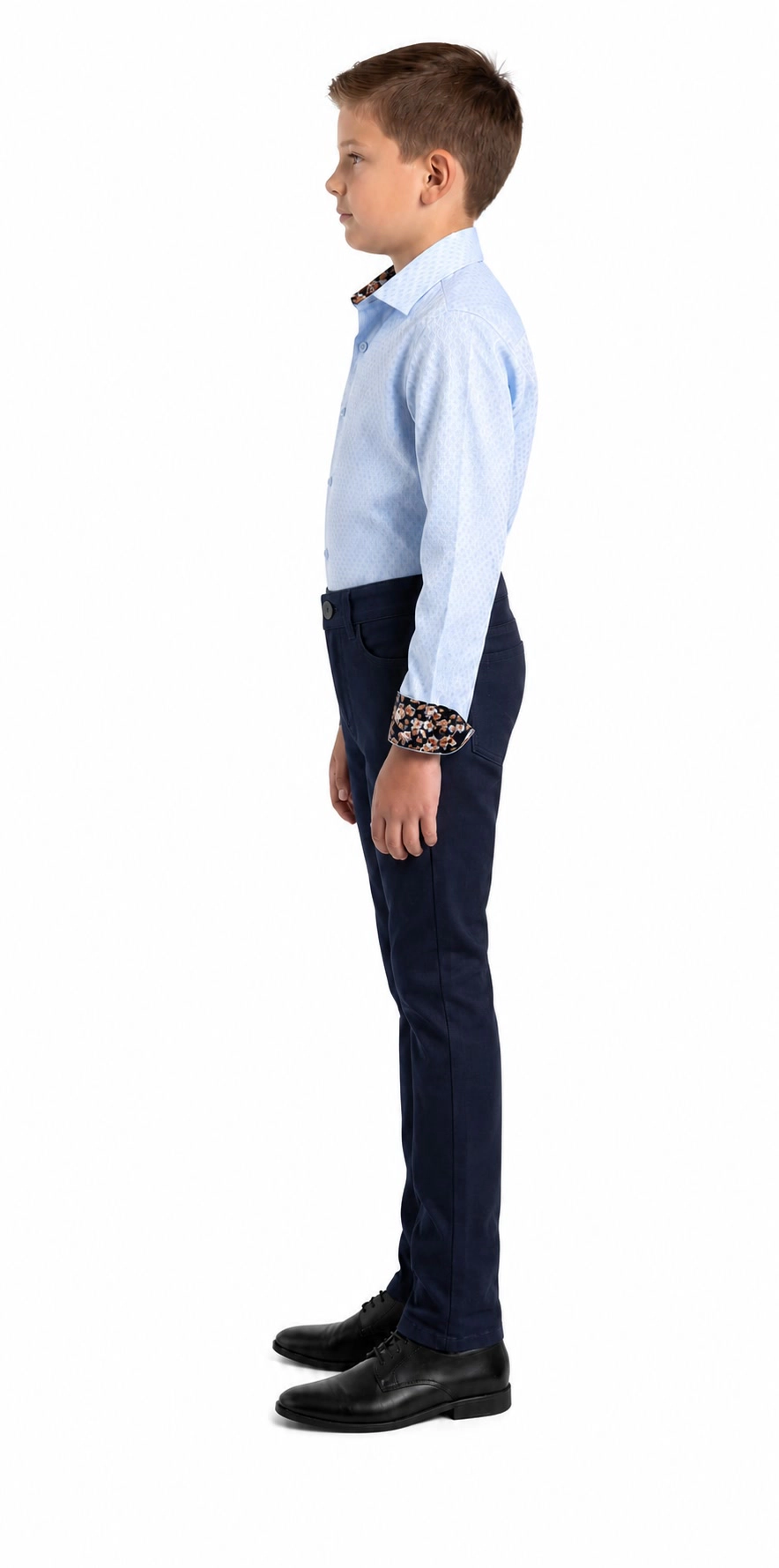 Elie Balleh Boys Slim Fit Jacquard Dot Shirt