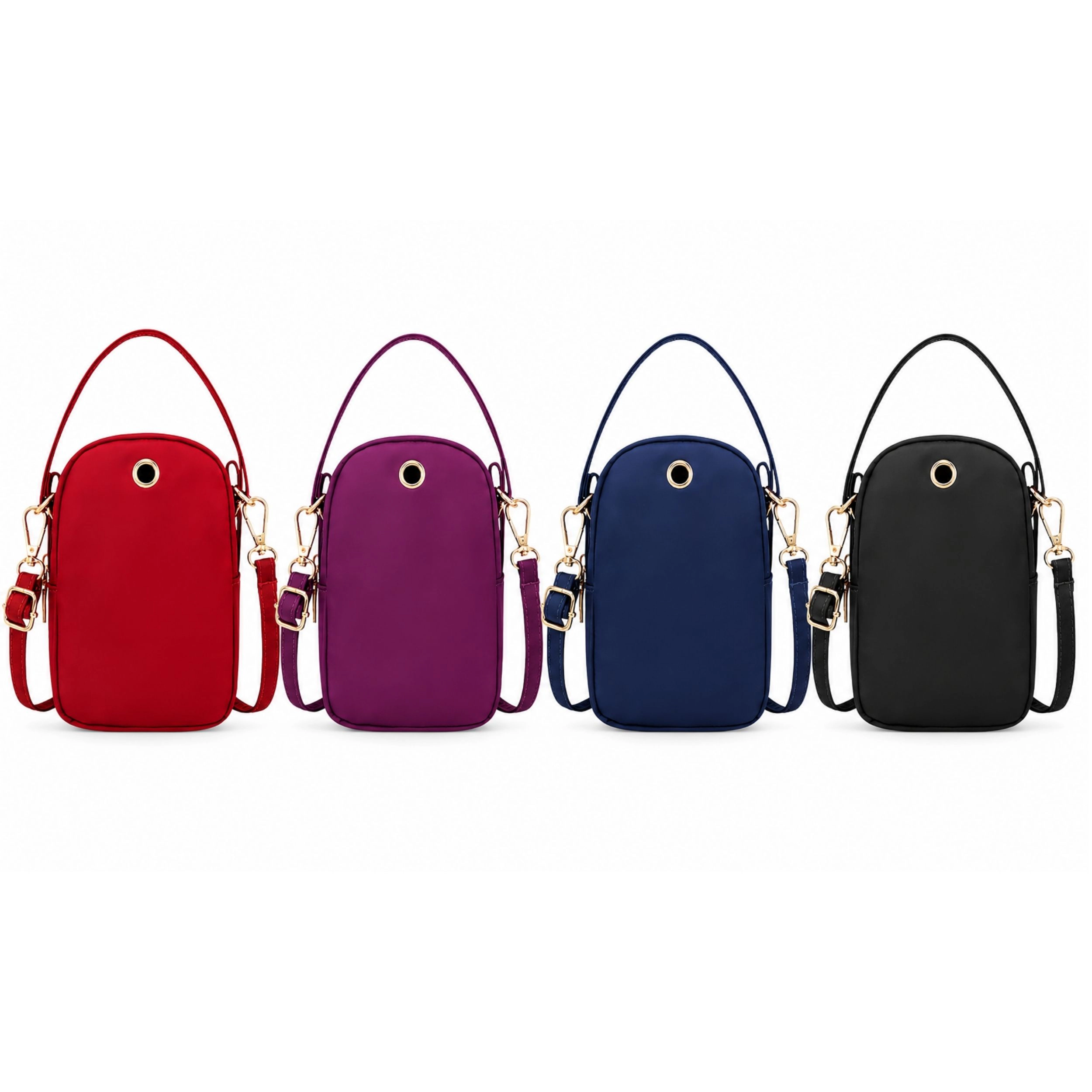 Home Collection Women’s Small Nylon Crossbody Cell Phone Purse with 3 Zipper Pockets