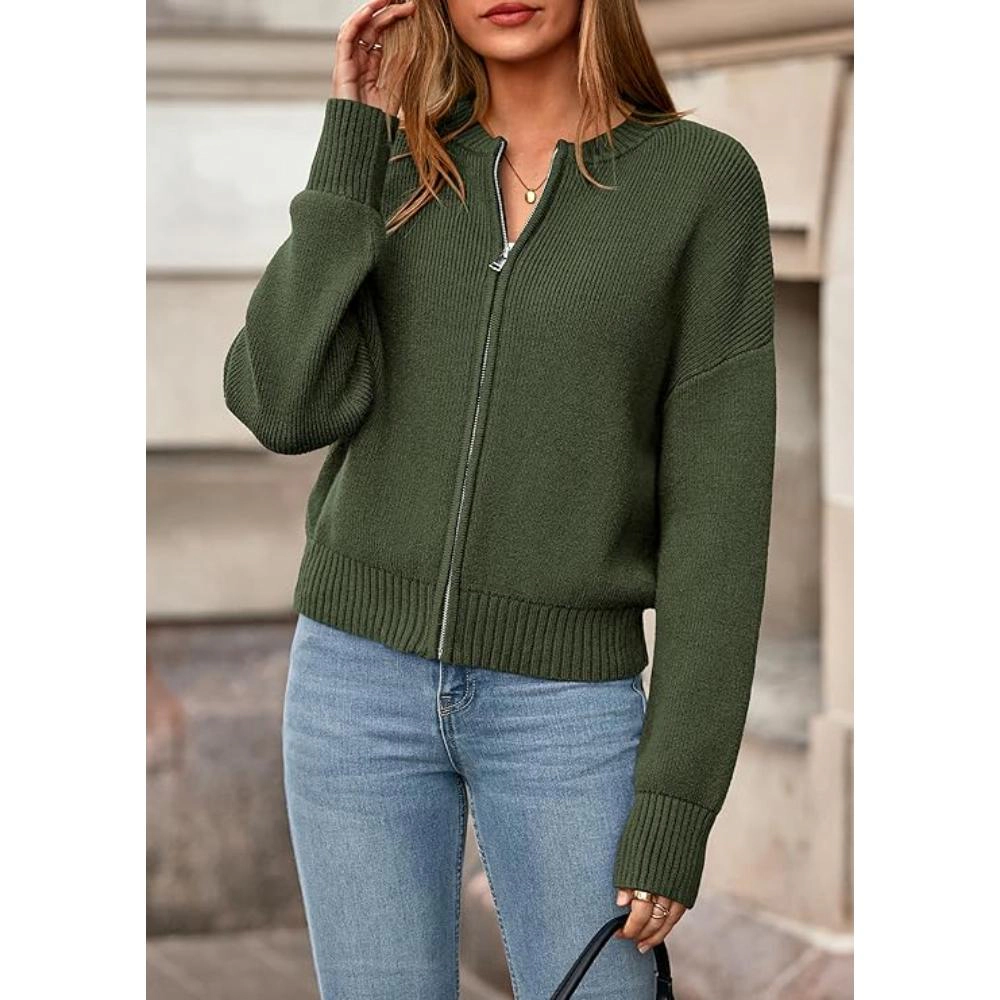 Urban Retreat Womens Ribbed Knit Chunky Cardigan Sweater