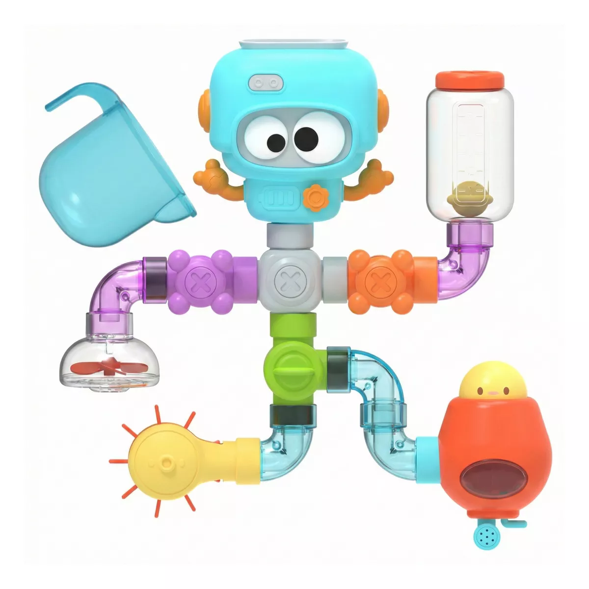 Sperric Build & Splash Baby & Toddler Bath Toys, Educational Water Set w/ Valves & Tubing STEM Building Baby Bath Toys