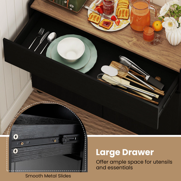 Hivvago Sideboard Buffet Cabinet With Storage Wooden Kitchen Storage Cabinet
