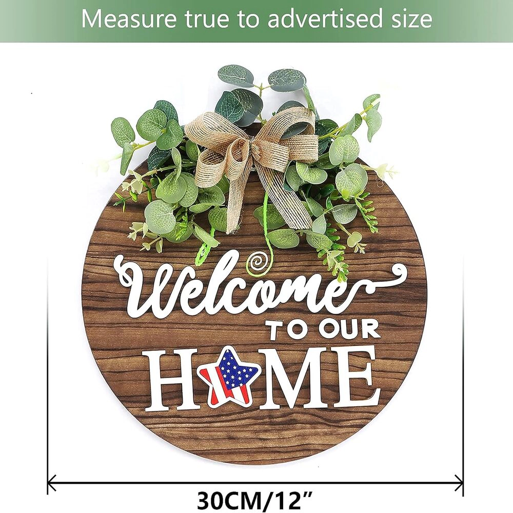Novsight Trading Unisex Interchangeable Welcome Sign Front Door Wreath