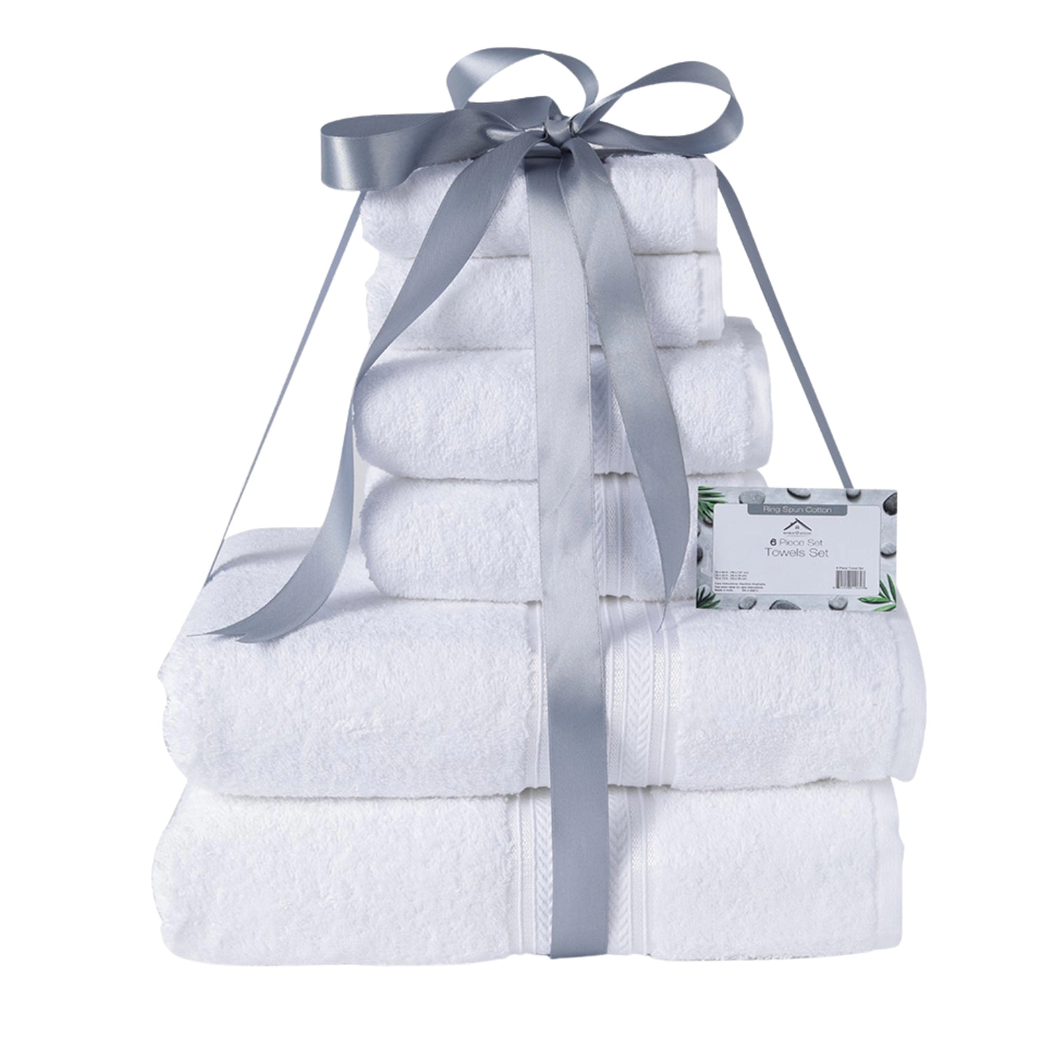 Cozy Home 100% Cotton 6 Piece Towel Set White