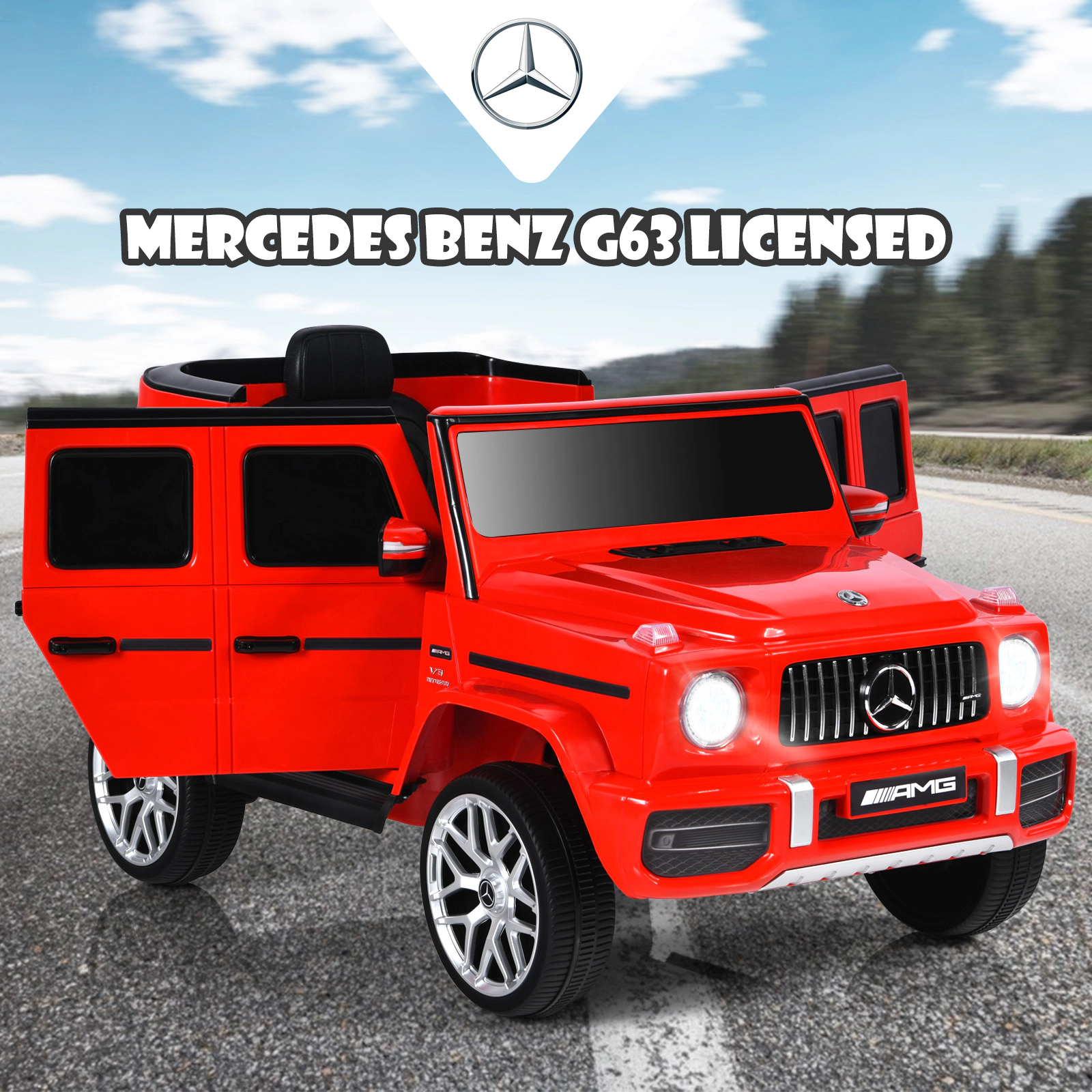 12V Kids Ride On SUV 2.4G Parent Remote Openable Locking Doors Adjustable Windows 2-Mode Ages 3+ Red Electric Car
