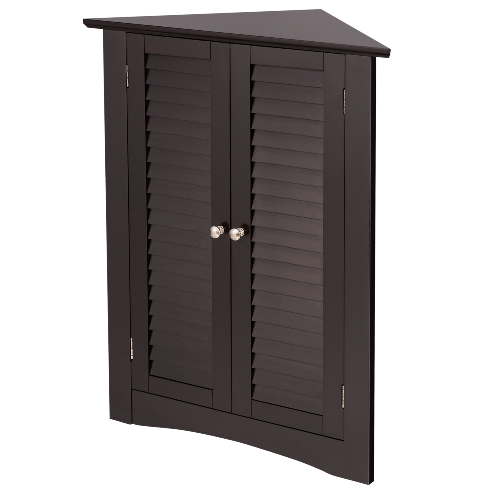 SlickBlue Corner Bathroom Storage Cabinet with 2-Tier Interior Shelf