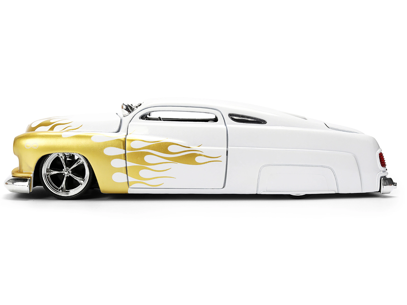 Jada 1951 Mercury Coupe White with Gold Flames "Bigtime Muscle" Series 1/24 Diecast Model Car by Jada