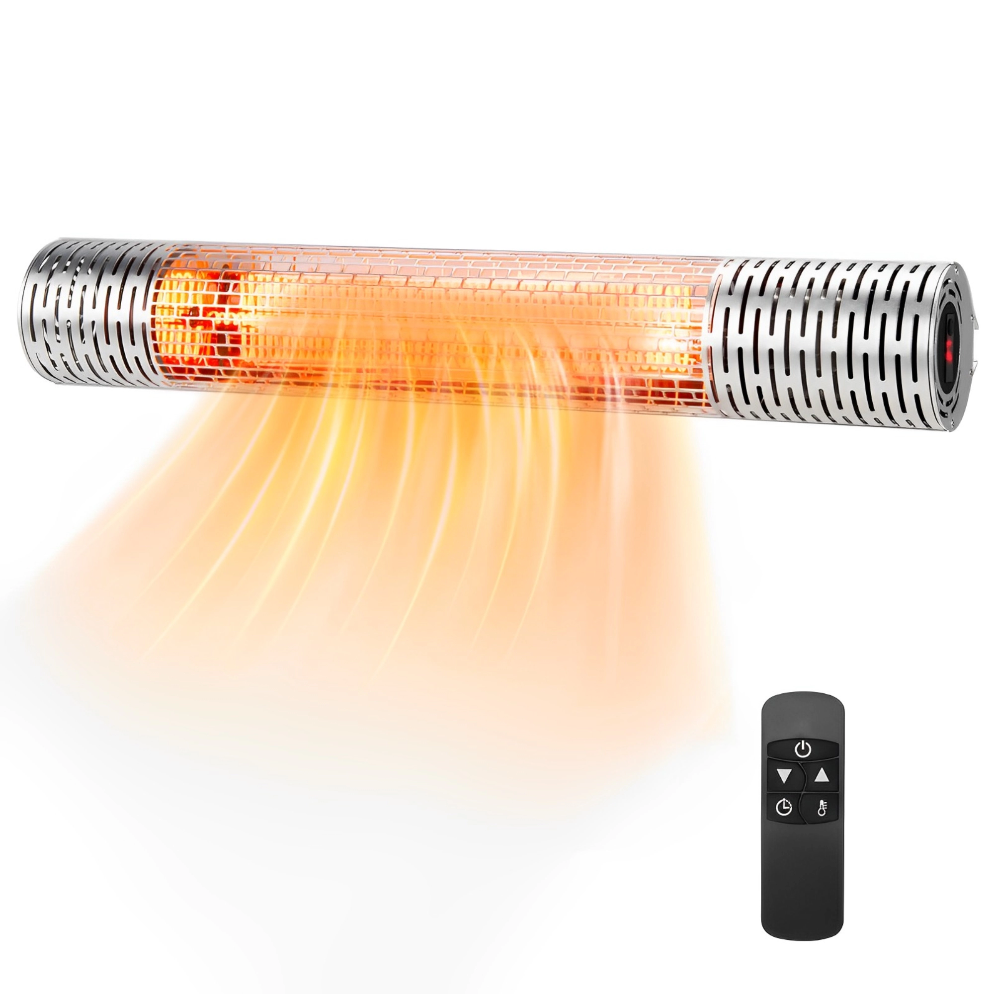 SUGIFT 1500W Far Infrared Electric Heater for Indoor and Outdoor Use 2 Power Settings Silver