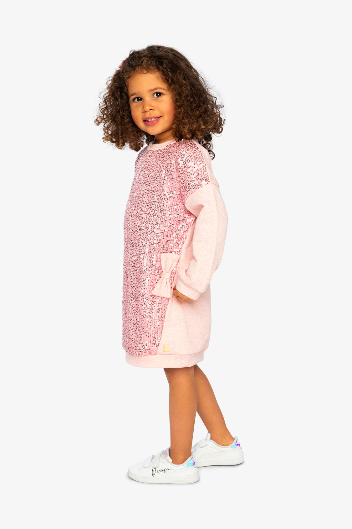 Deux par Girls Sweatshirt Dress with Sequins