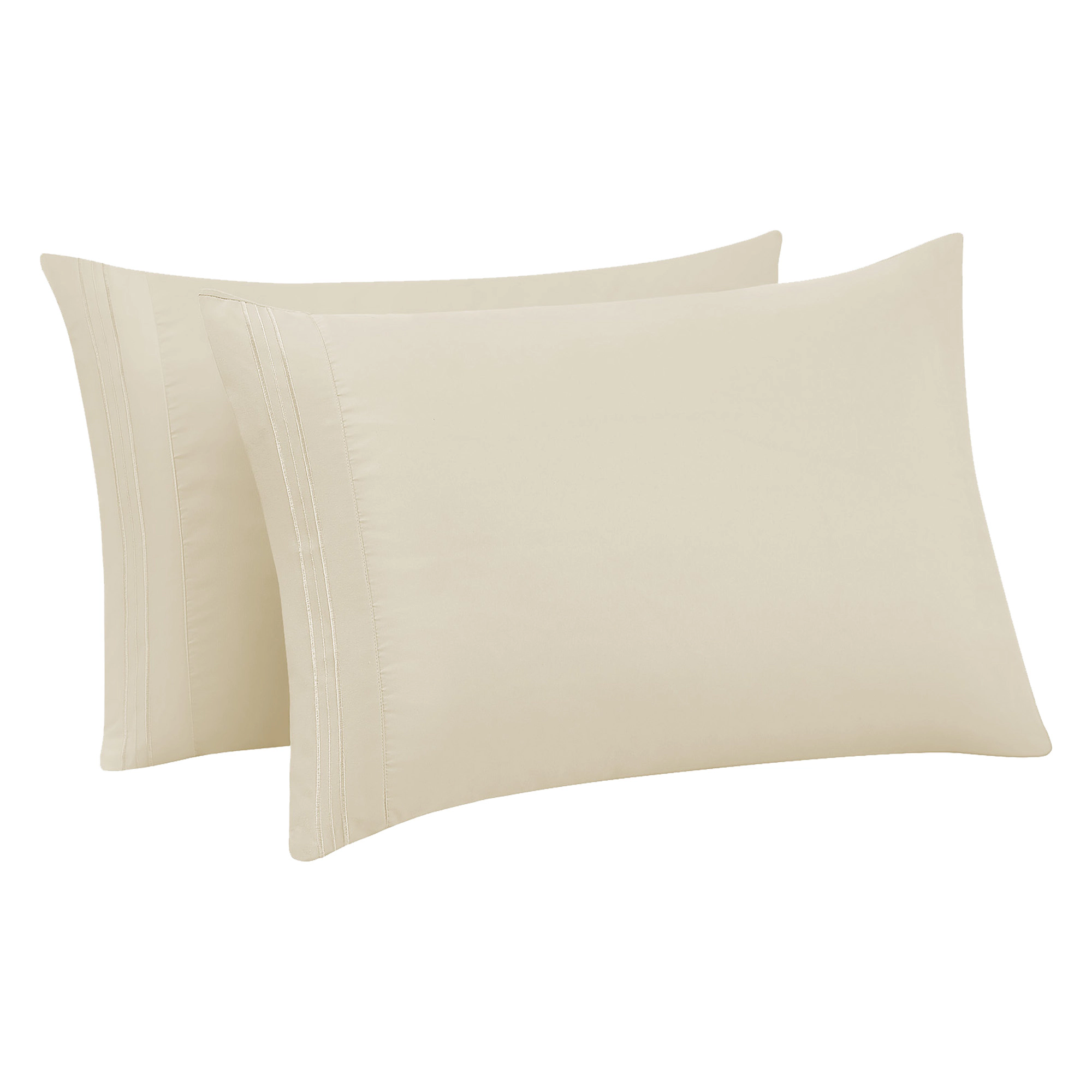Sweet Home Collection Luxury Embroidered Ultra Soft Microfiber Solid Pillowcases (2-Pack)