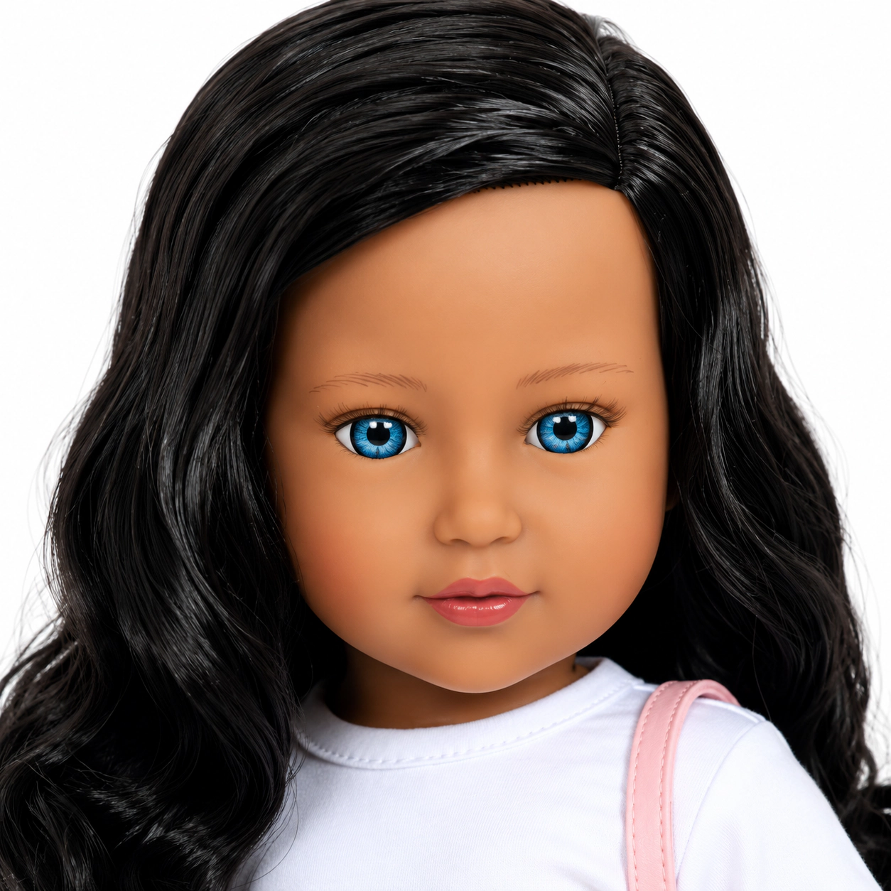 Kennedy and Friends Amira - 18-Inch Biracial Doll with Blue Eyes and Long Wavy Black Hair