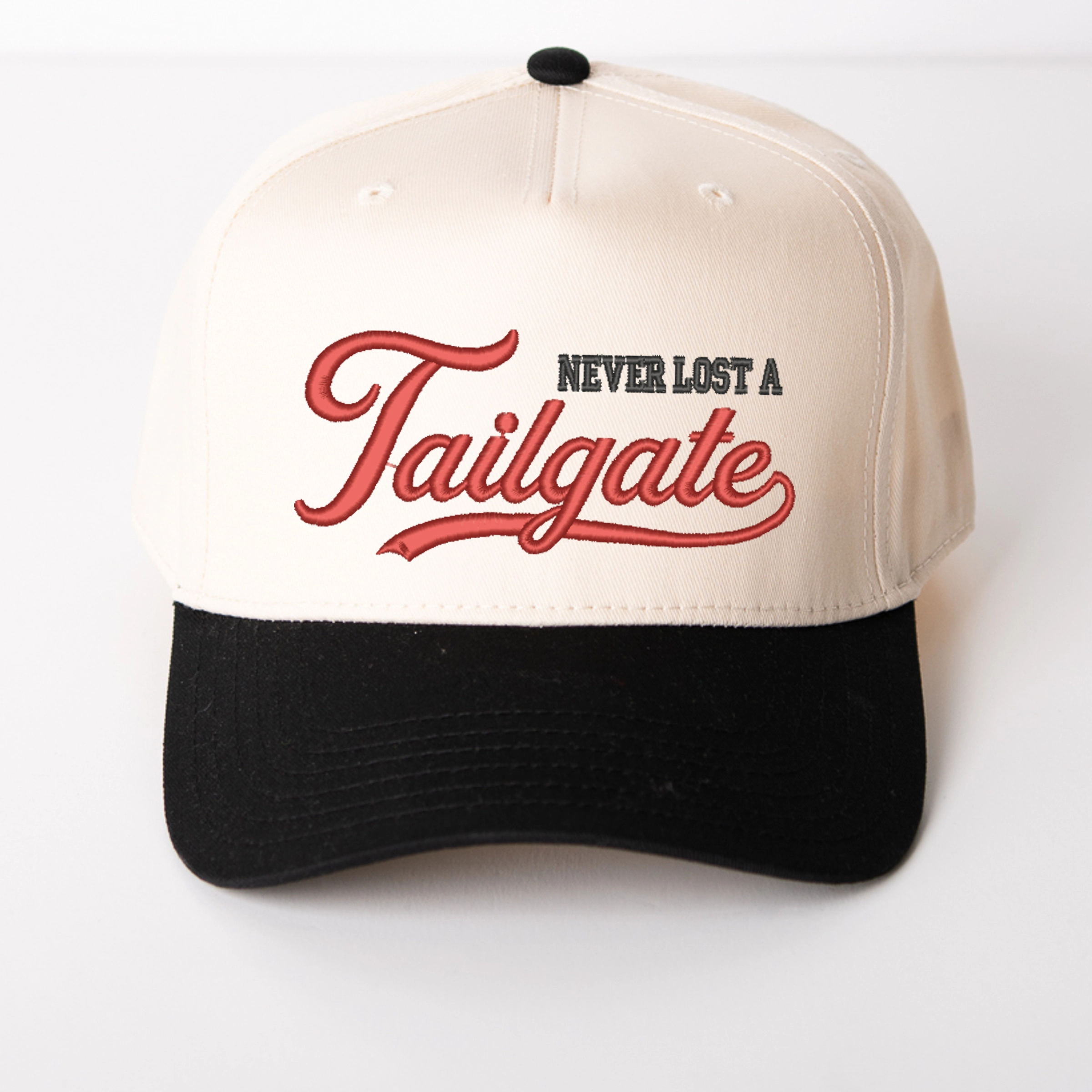 Simply Sage Market - Women's Canvas Trucker Hat Embroidered Never Lost A Tailgate