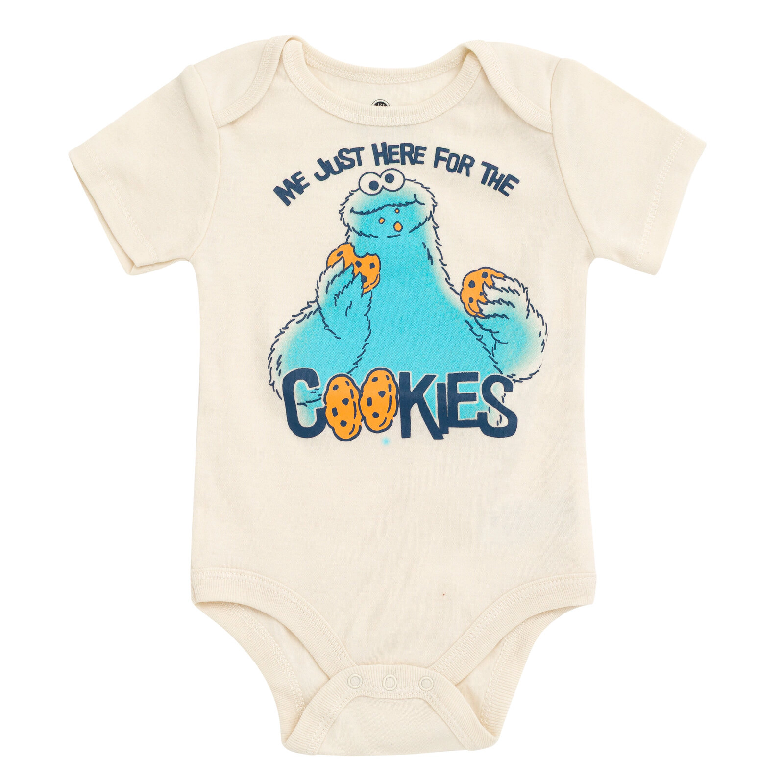 Sesame Street Cookie Monster Baby Short Sleeve Bodysuit and Bottoms Set with Hat