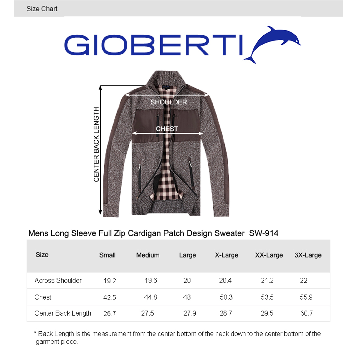Gioberti Men's Full Zip Cardigan Patch Design Sweater with Flannel Lining