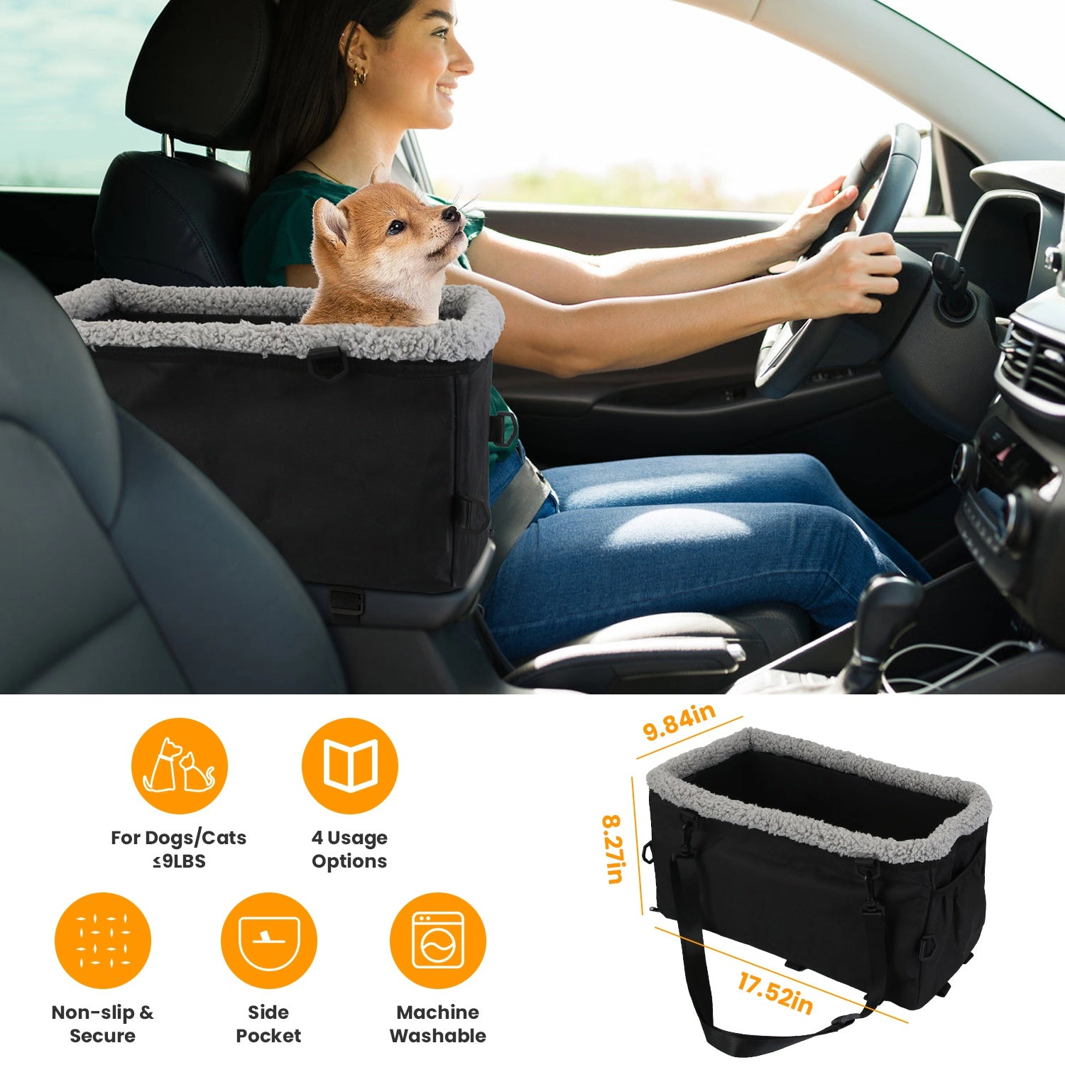 GBruno Small Dog Car Seat With Safety Harness
