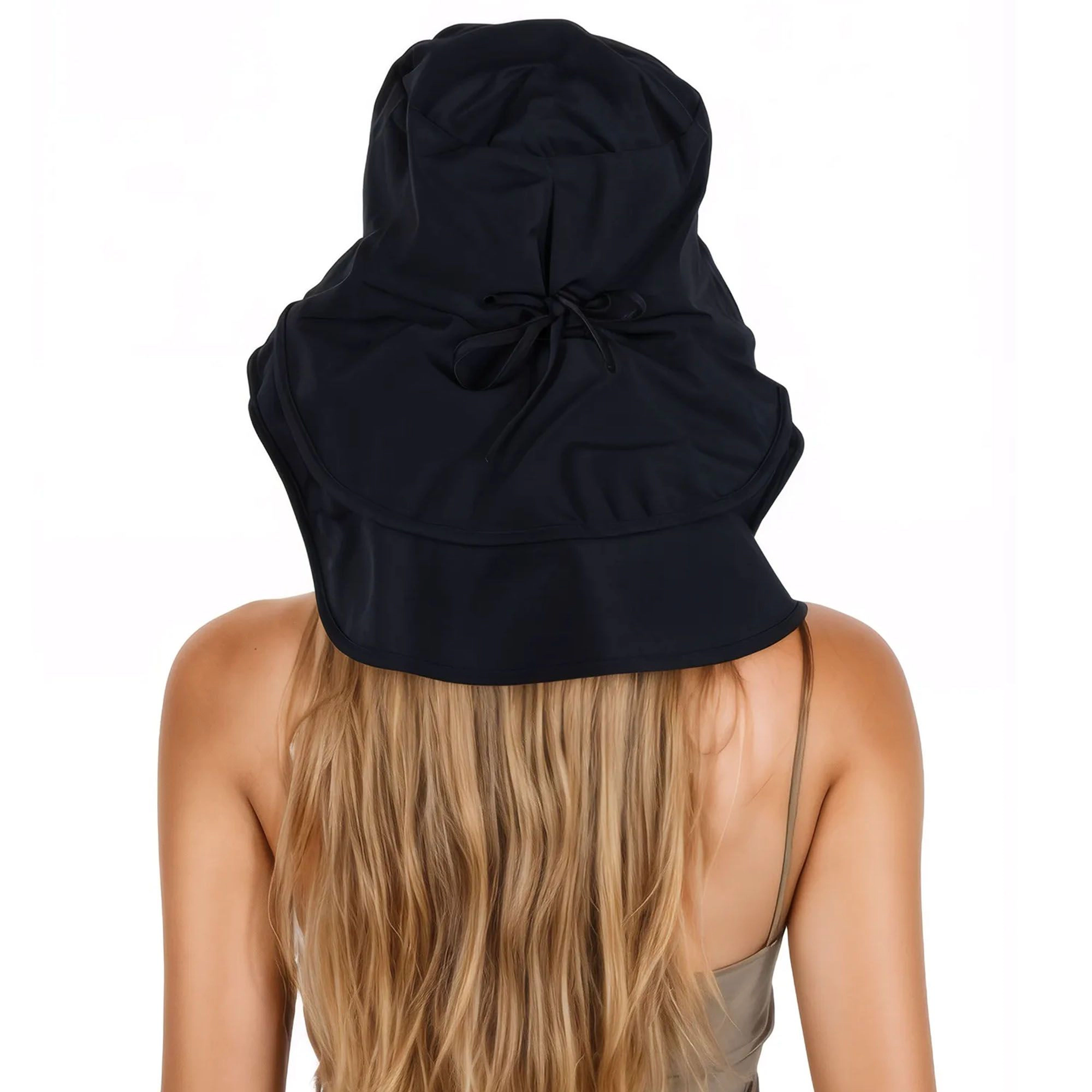 Anna-Kaci Womens Sun Hat Wide Brim Bucket Hats with Neck Flap and Ponytail Hole for Summer Beach Fishing Hiking