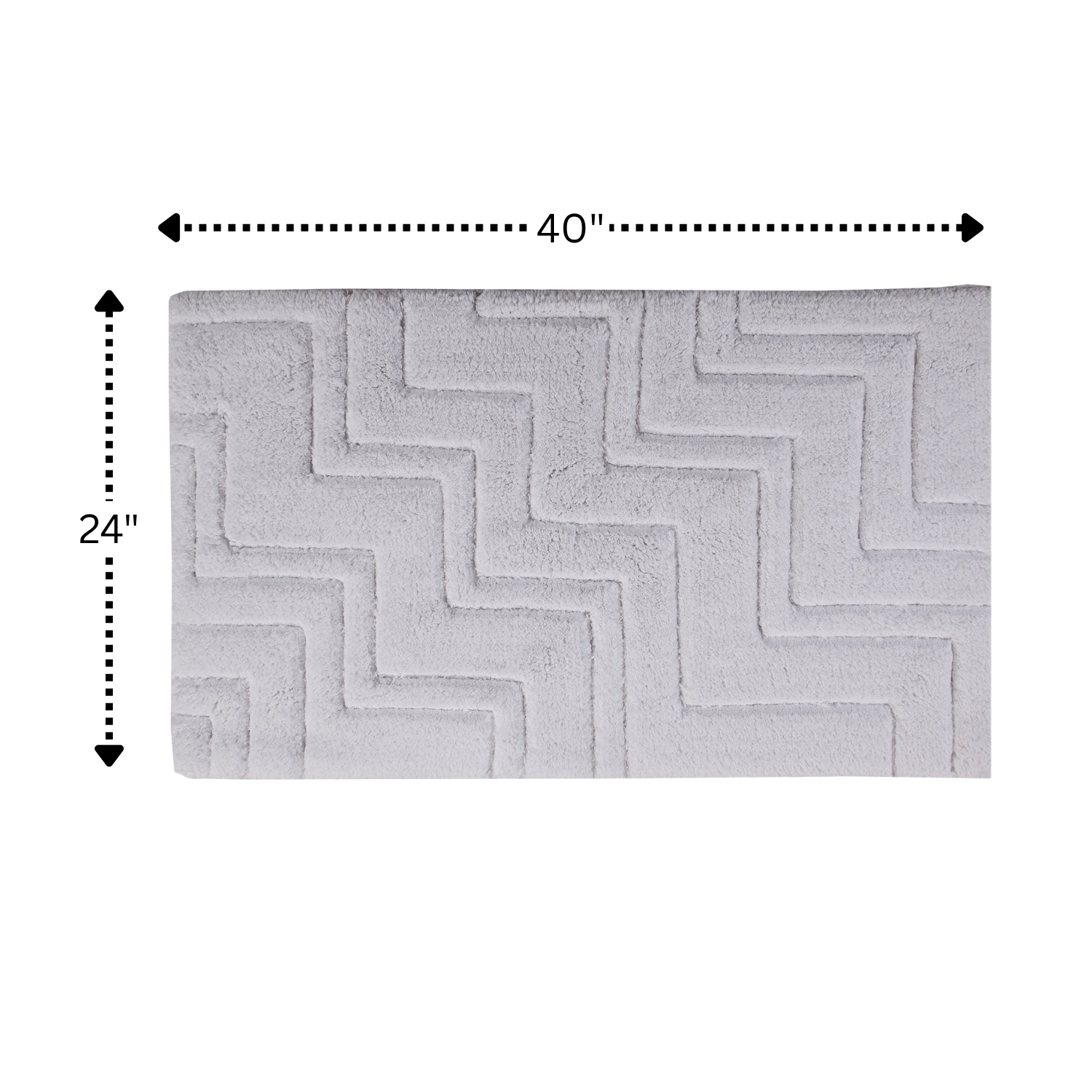 Zig Zag Pattern Cotton Non Skid Back Bath Rug by Castle Hill London