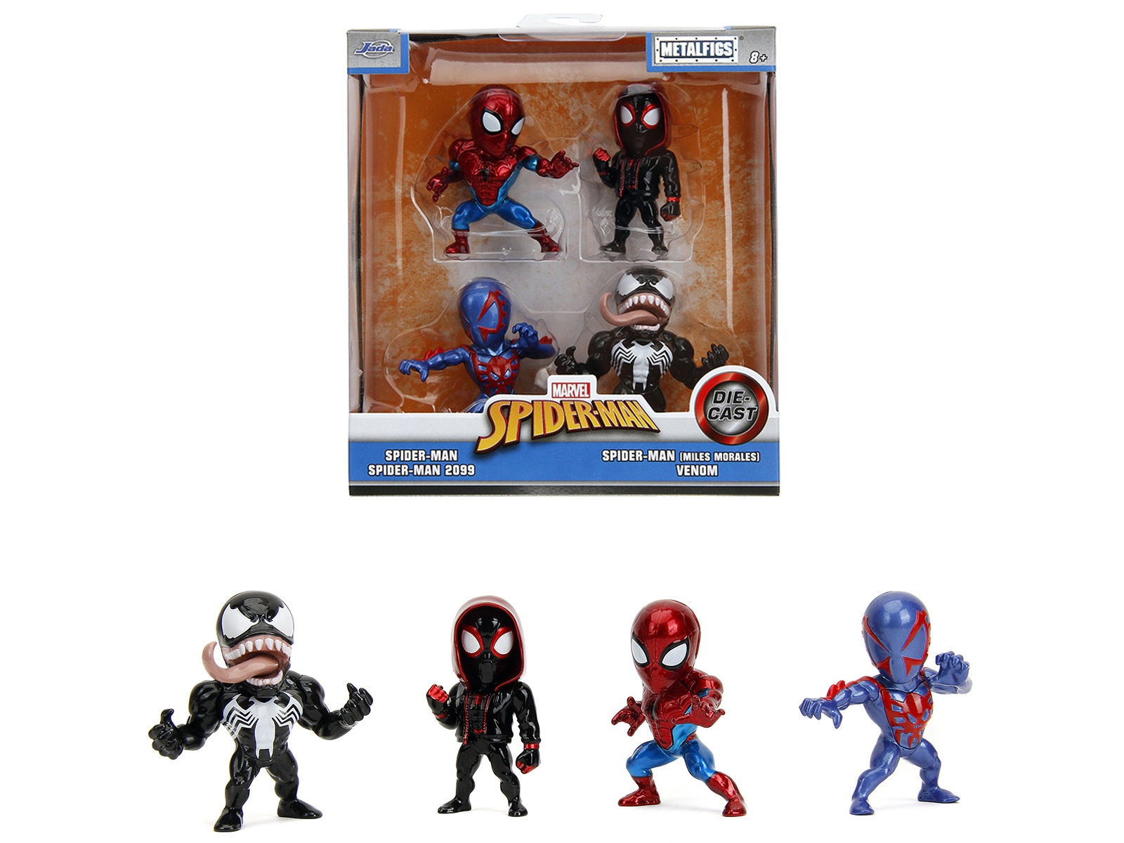 Jada Set of 4 Diecast Figures "Spider-Man" Wave 4 "Metalfigs" Series Diecast Models by Jada