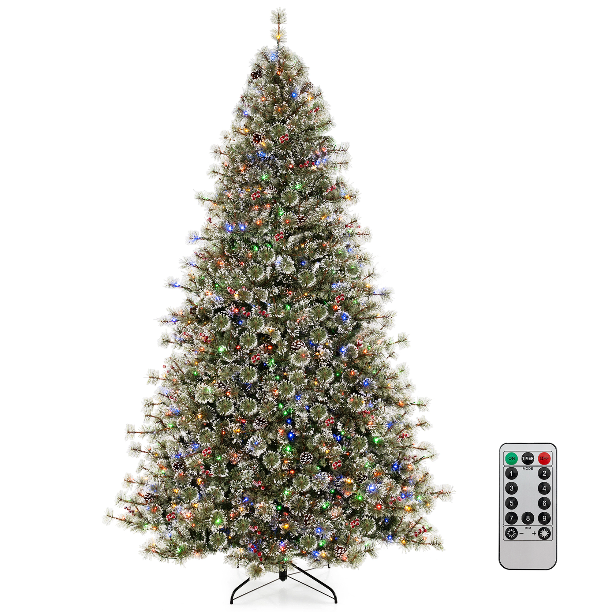Costway 6/7.5/9 FT Artificial Christmas Tree with 360° Quick Power Connector 1086 Pine Needles