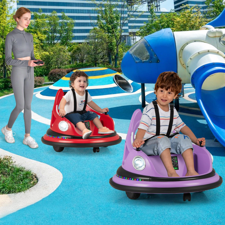 Hivvago 12V Kids Ride On Bumper Car with Remote Control and Dual Joysticks