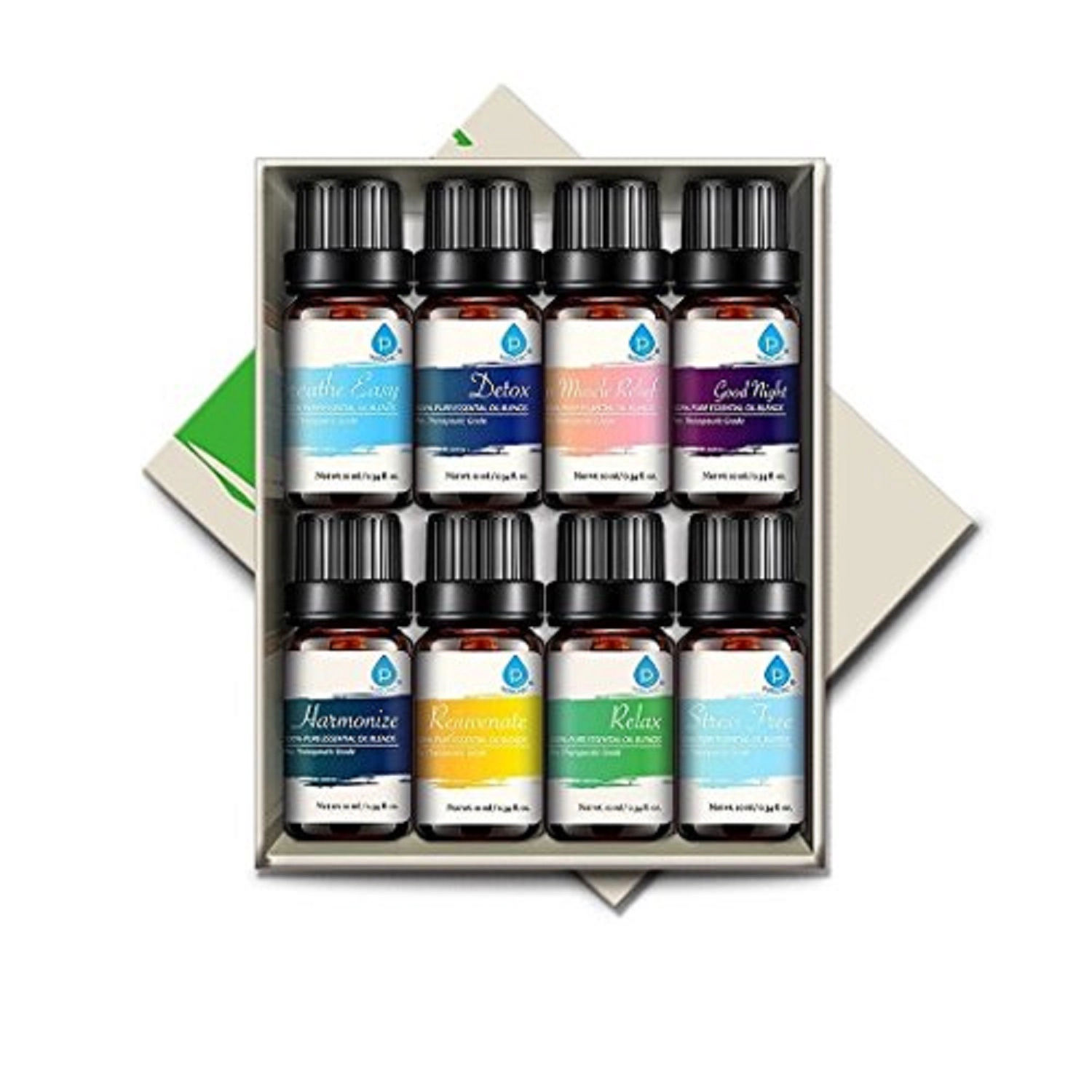 Pursonic Unisex 100% Pure Essential Aromatherapy Oils – 8 Pack