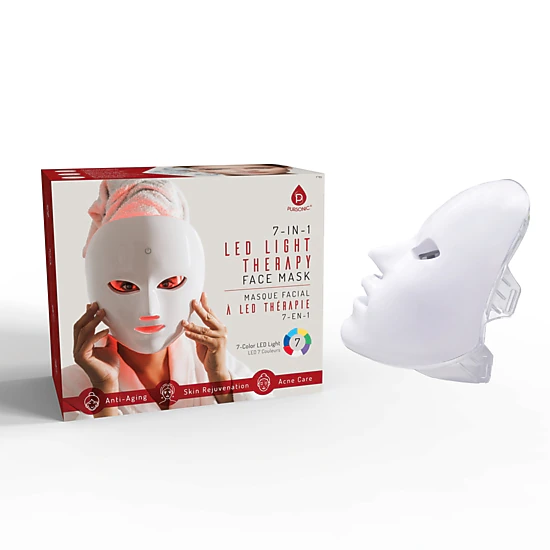 Pursonic Women's Self-Care Wellness Bundle: 7-Color LED Therapy Face Mask, Ultrasonic Diffuser & 6 Essential Oils