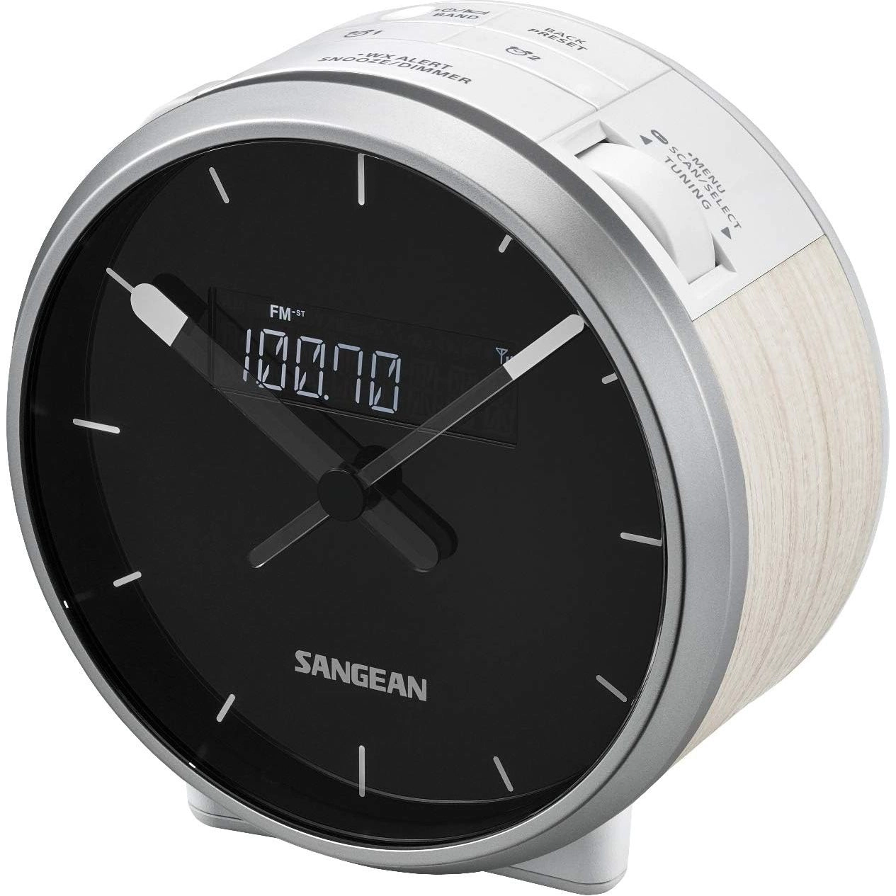 SANGEAN RCR-29BK Digital AM/FM-RDS Weather Alert Clock Radio - USB Charging, AUX Input, Dual Alarms
