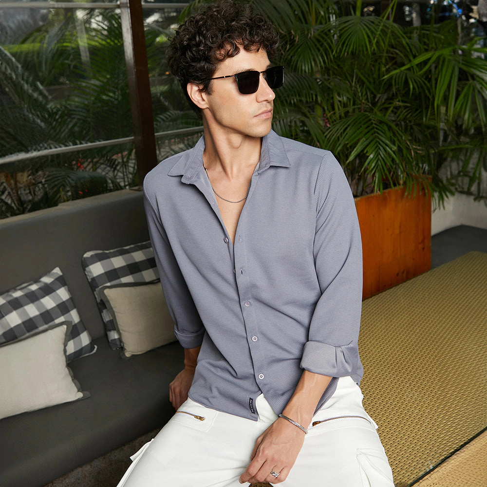 Waffle-Textured Shirt