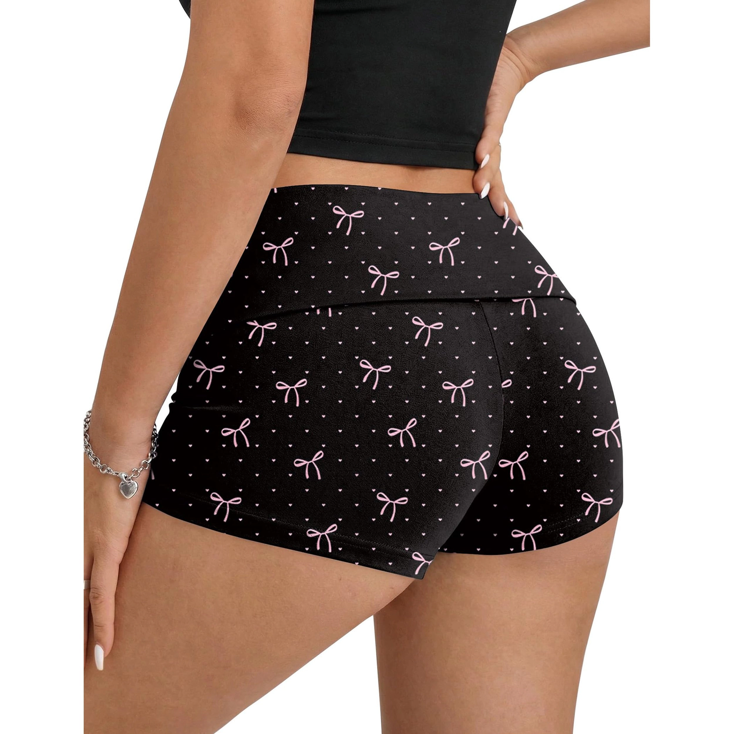 Ekouaer Womens Fold Over Shorts  Low Waist Lounge Y2K Pajama Bottom