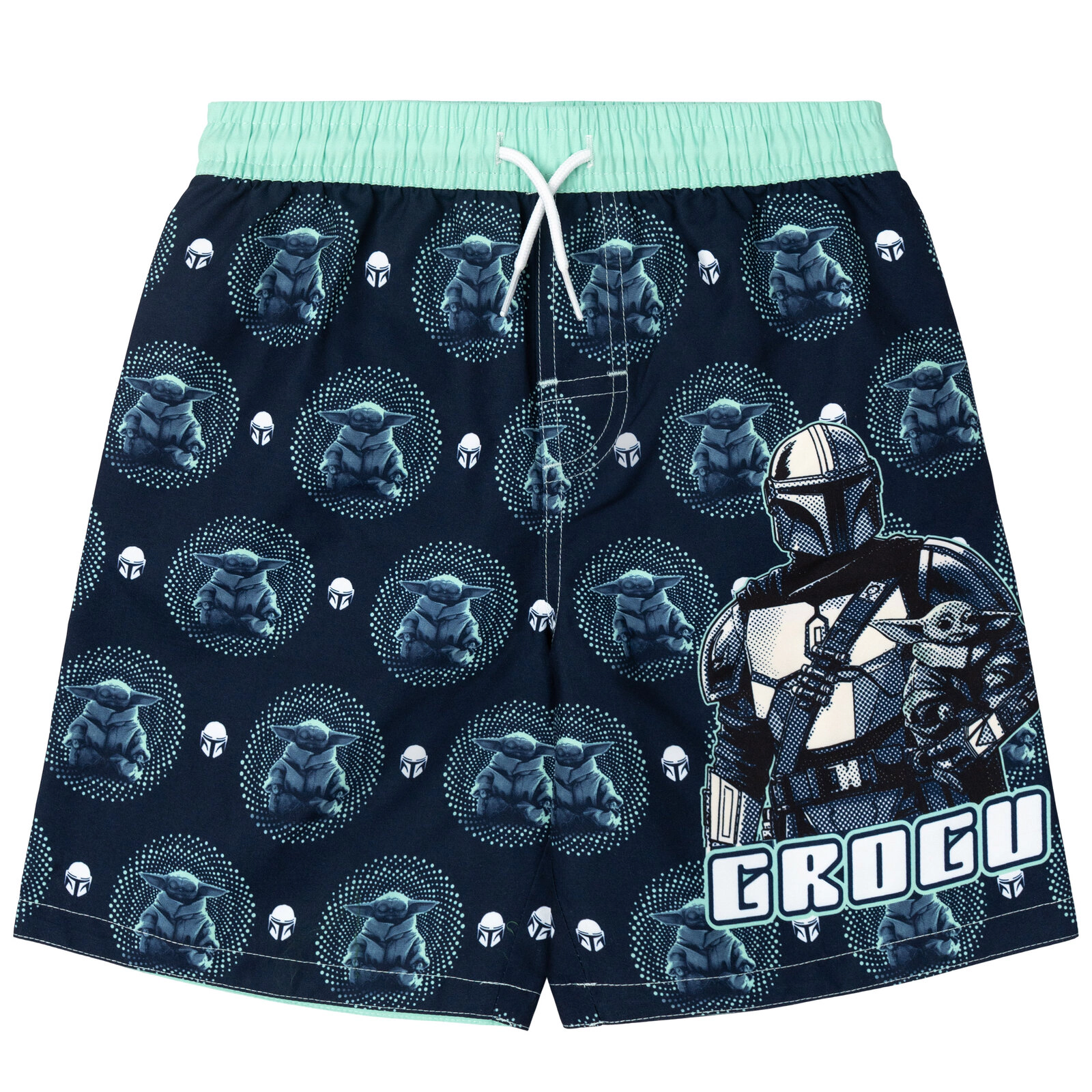 Star Wars The Mandalorian Grogu Boys' 2-Piece Swimwear Rash Guard and Swim Trunks Set