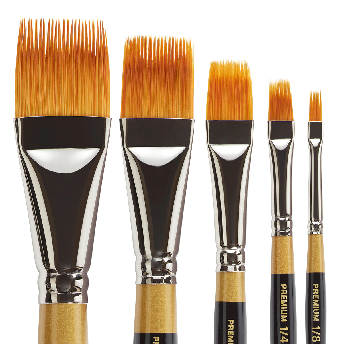 KINGART Original Gold 9120 Rake Golden Taklon Brush Set - 5 pc