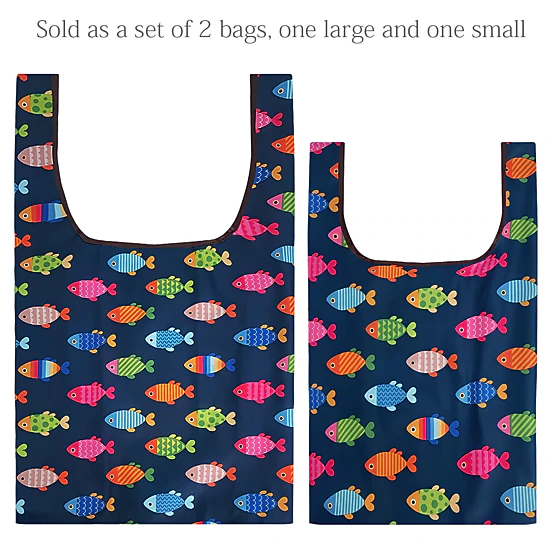 Wrapables JoliBag Collection Reusable Grocery Shopping Bag, (Set of 2 ...