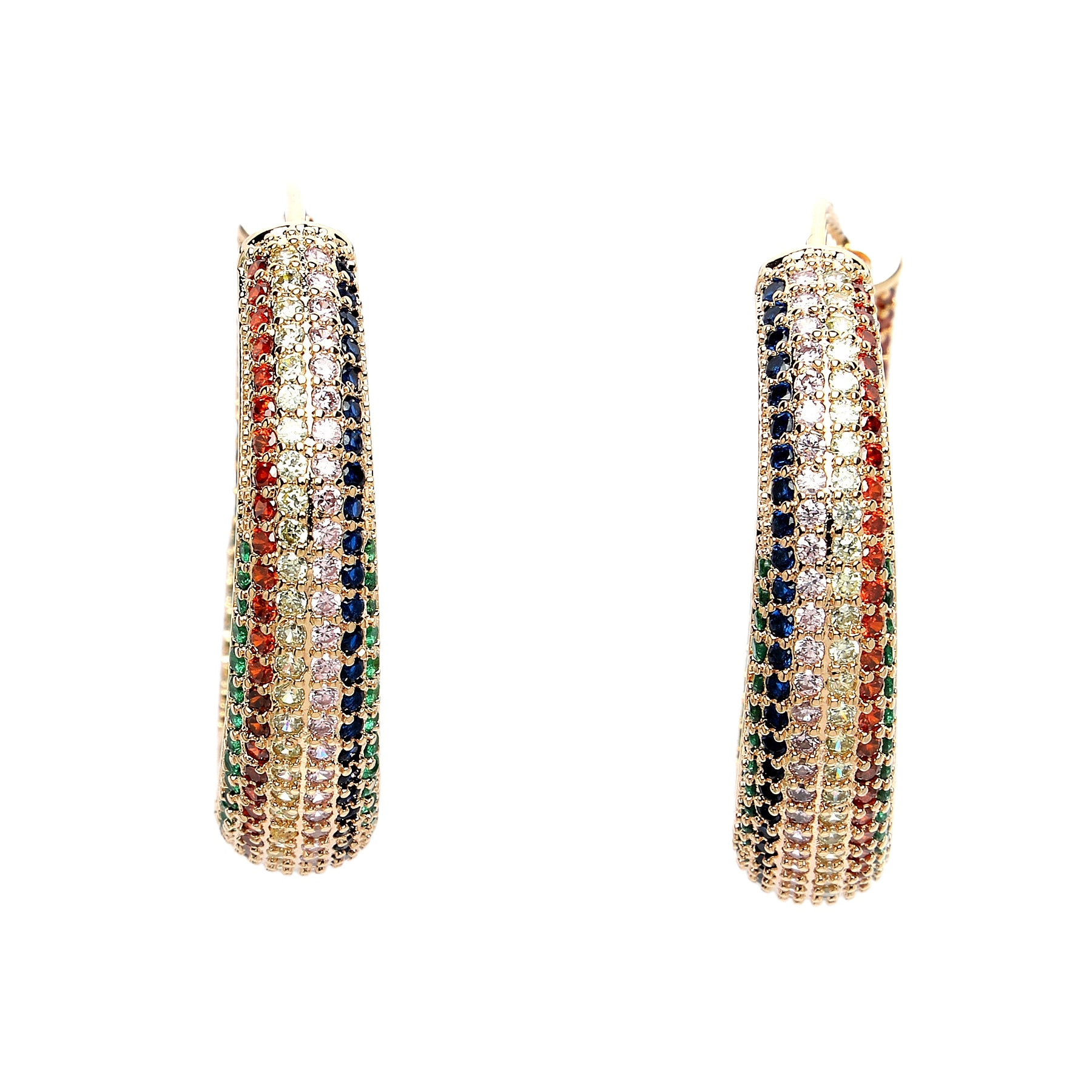 AGP PARIS Womens Diva Collection Cubic Zirconia Chic Hoop Earrings