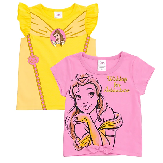 Disney Girls' 2-Pack Short Sleeve T-Shirts