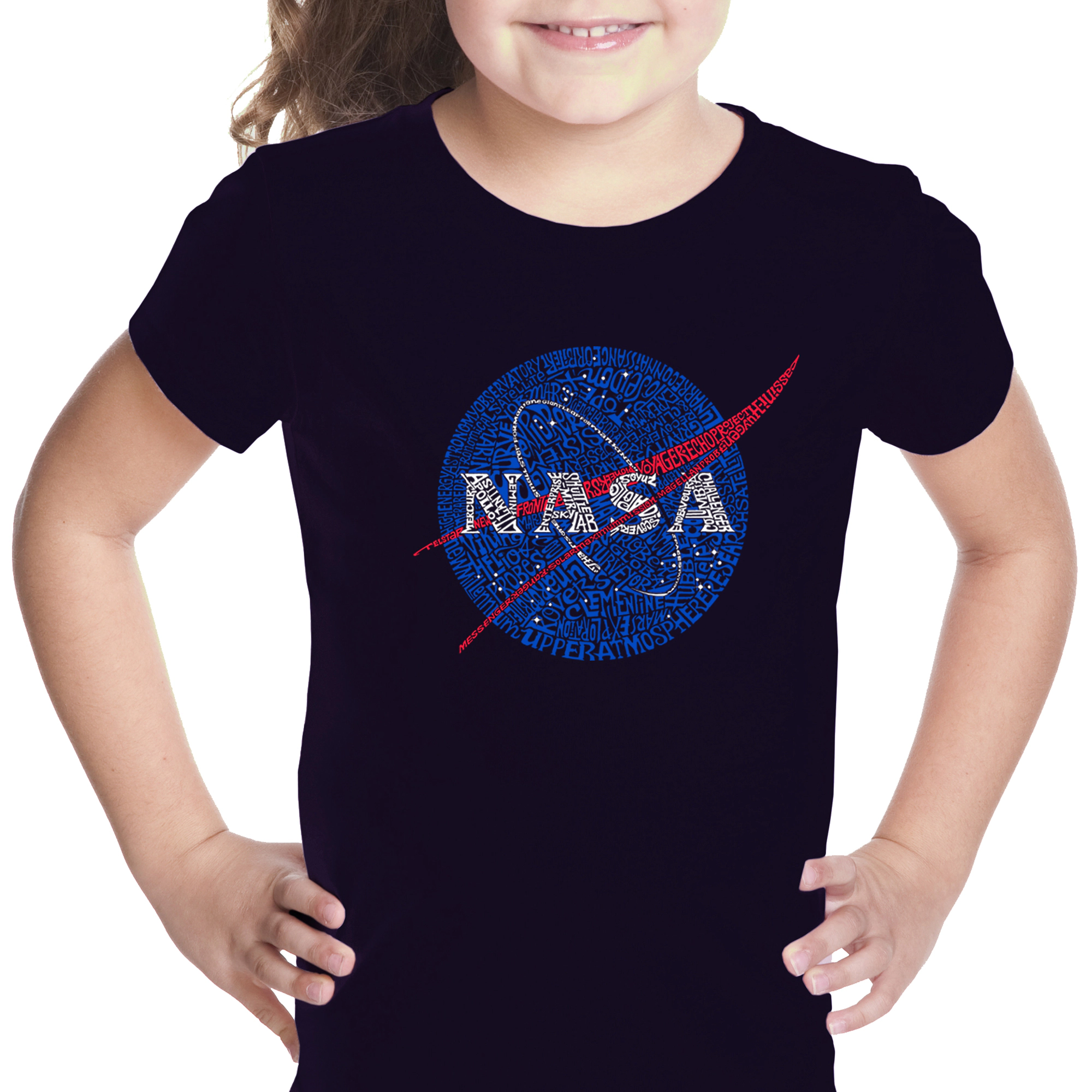 LA Pop Art Girls Word T-Shirt - NASA's Most Notable Missions