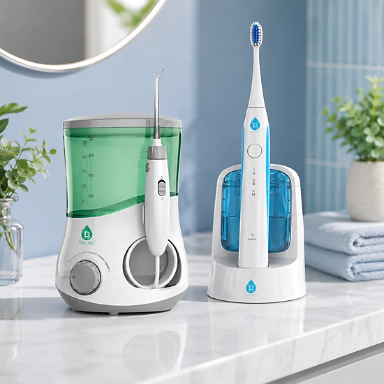 Pursonic Unisex Complete Oral Care Bundle – Water Flosser, Sonic Rechargeable Toothbrush & UV Sanitizer