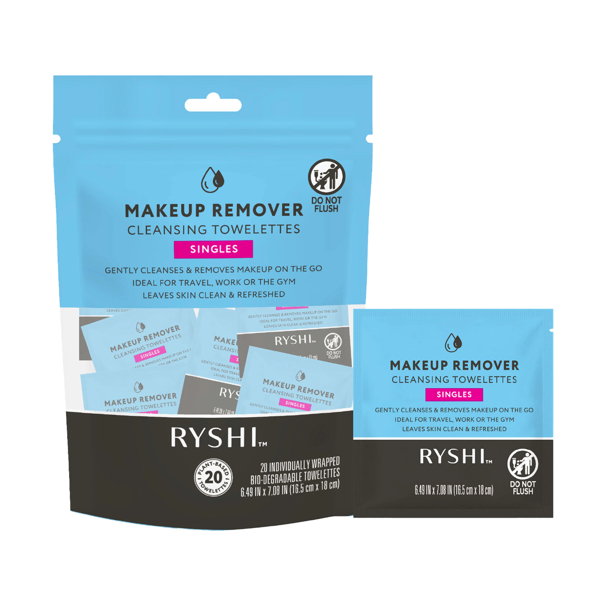 Pursonic Women's Pursonic Women's Travel-Friendly Makeup Remover Cleansing Towelettes Individually Wrapped
