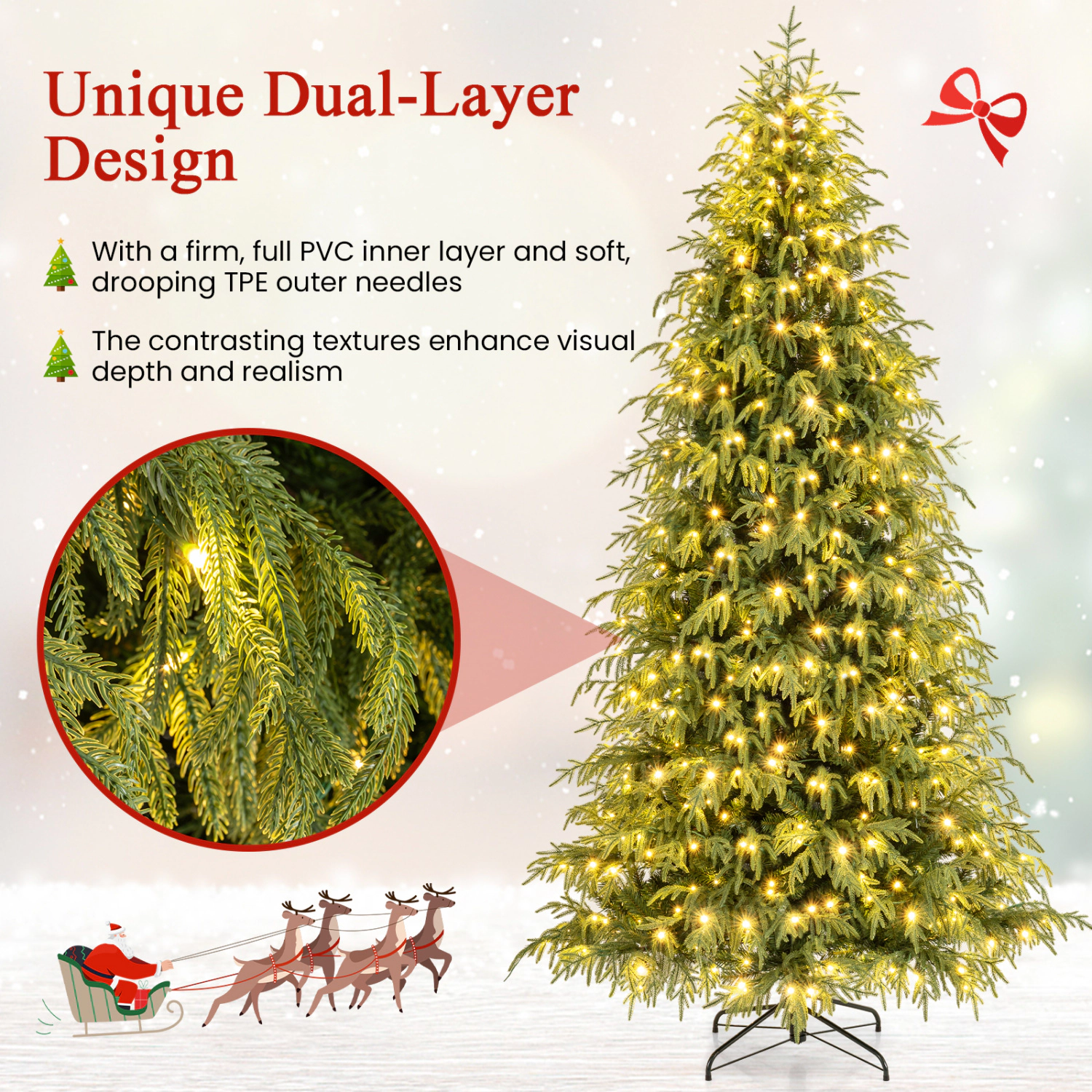 SlickBlue Artificial Christmas Tree with Warm White LED Lights