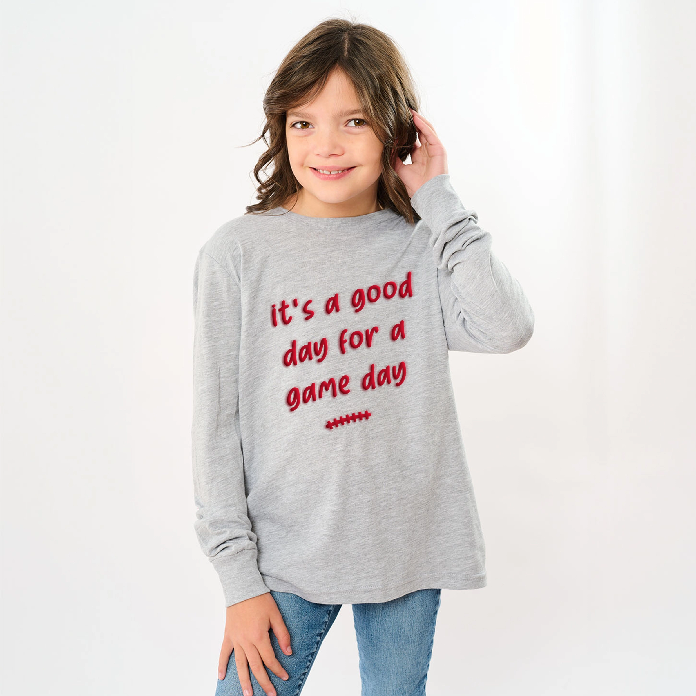 The Juniper Shop - Youth Long Sleeve Graphic T-Shirt It's A Good Day For Game Puff Print