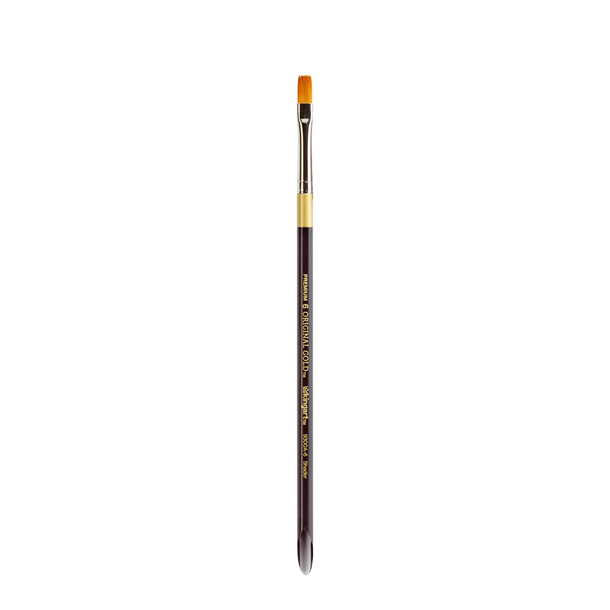 KINGART Original Gold 9300A Square Flat Shader Brush - Aqua Handle, Size 14