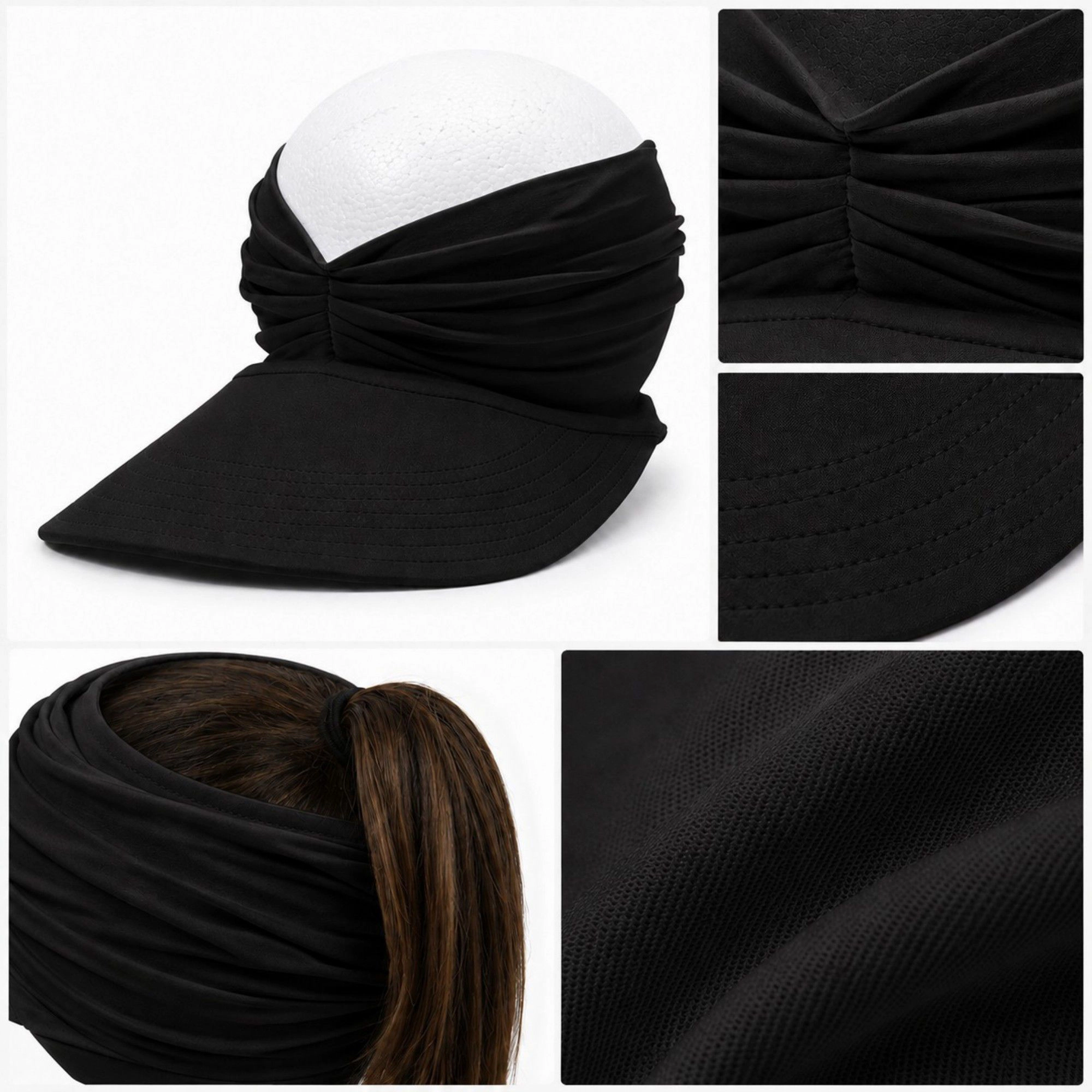 Anna-Kaci Women's Pleated Visor - Lightweight Sport Sun Hat for Beach and Tennis