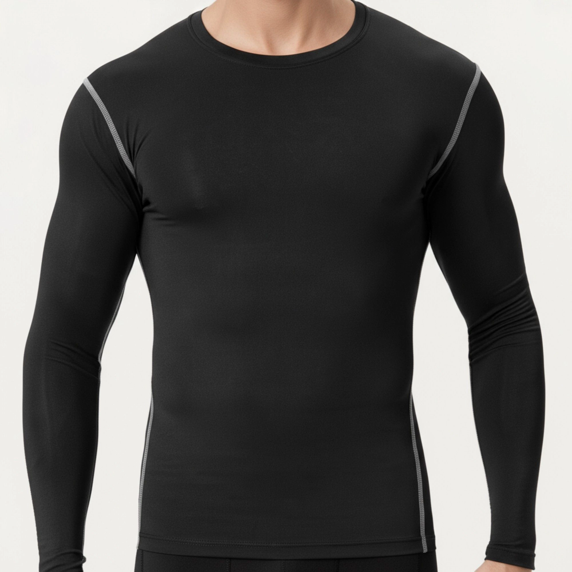 Anna-Kaci Men's Long Sleeve Compression Base Layer Top with Stretch Fit and Moisture-Wicking Fabric