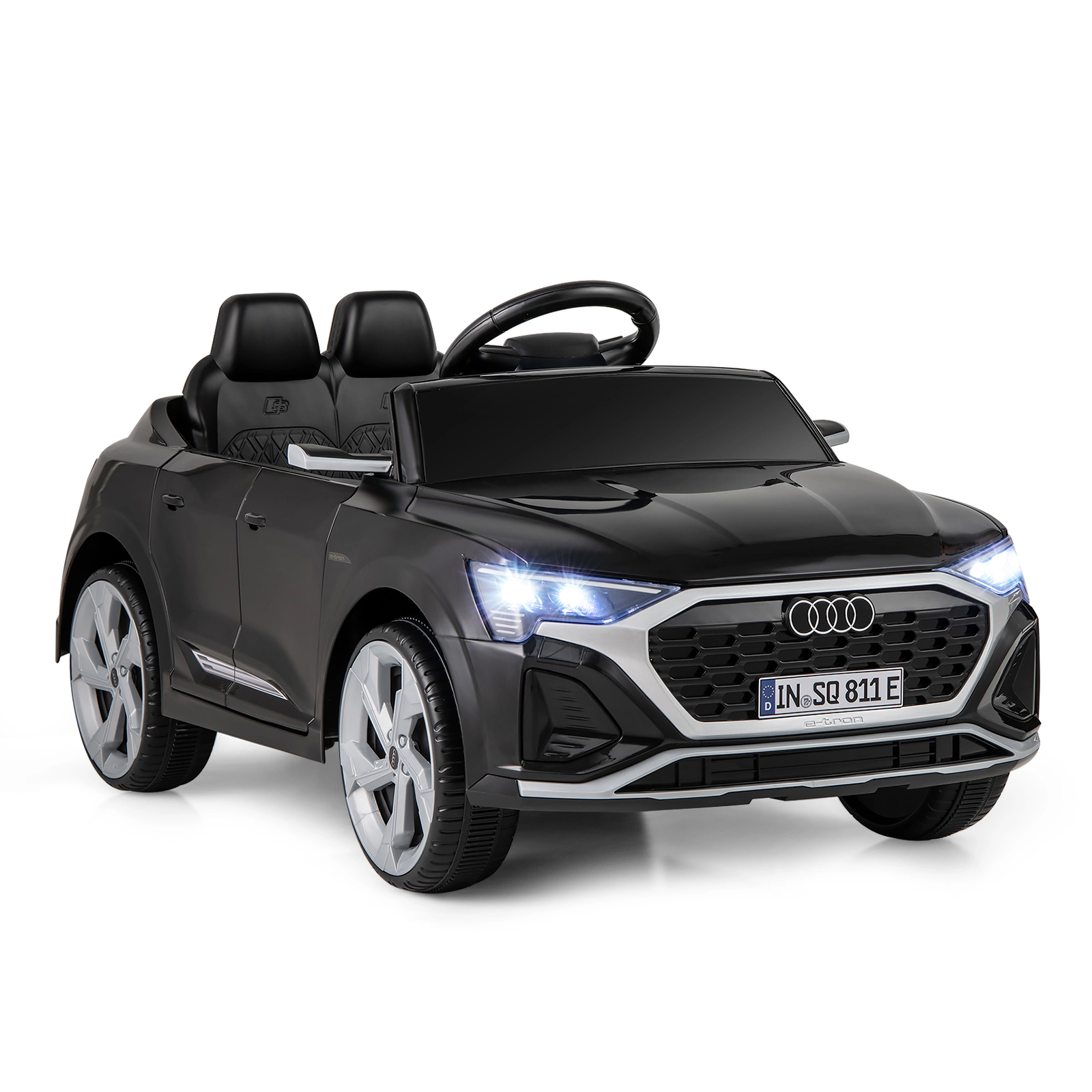 Hivvago 12V Kids Ride on Car Licensed Audi SQ8 with Remote Control and 3 Speeds-Black