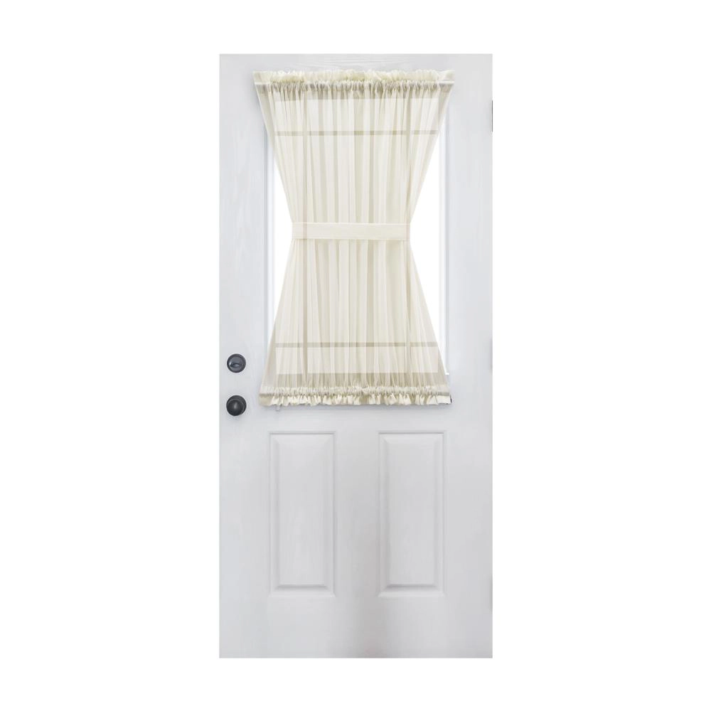Ellis Curtain Cotton Voile 1.5" Rod Pocket Semi Sheer Door Curain Panel 40" x 72" Natural
