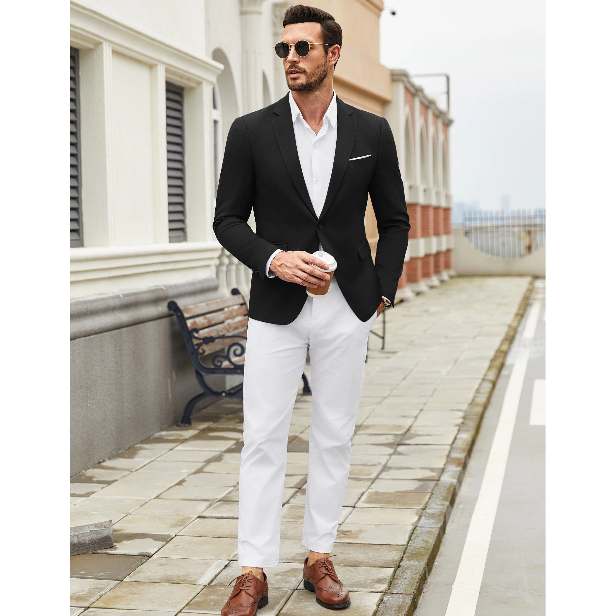 COOFANDY Men's Slim Fit Notch Lapel Casual Blazer Sport Coat Suit Jacket