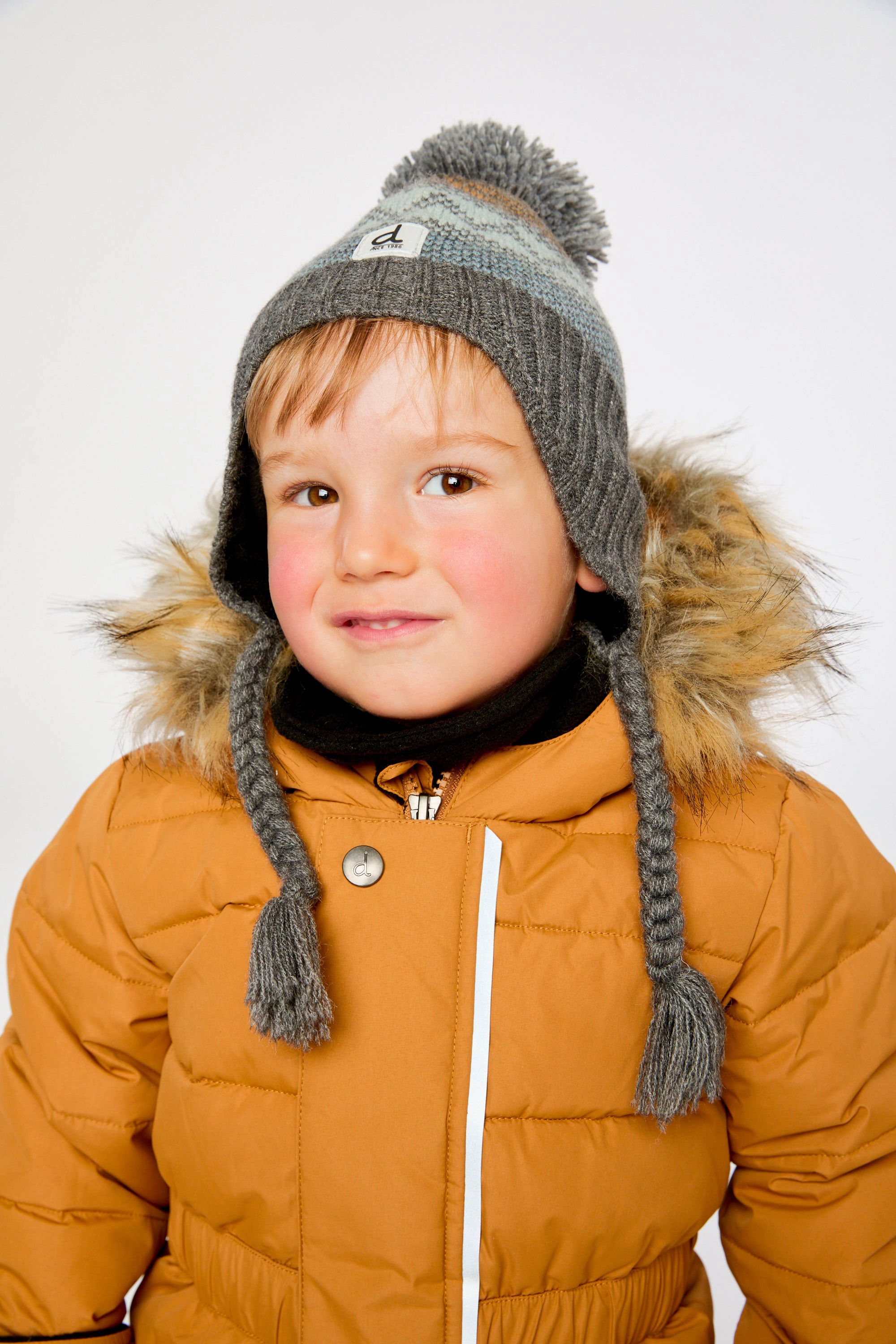 Deux par Boys Fair Isle Winter Peruvian Knit Hat with Pompom