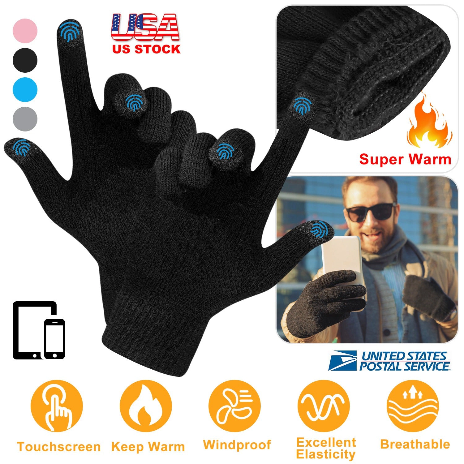 GBruno Touchscreen Knit Winter Gloves