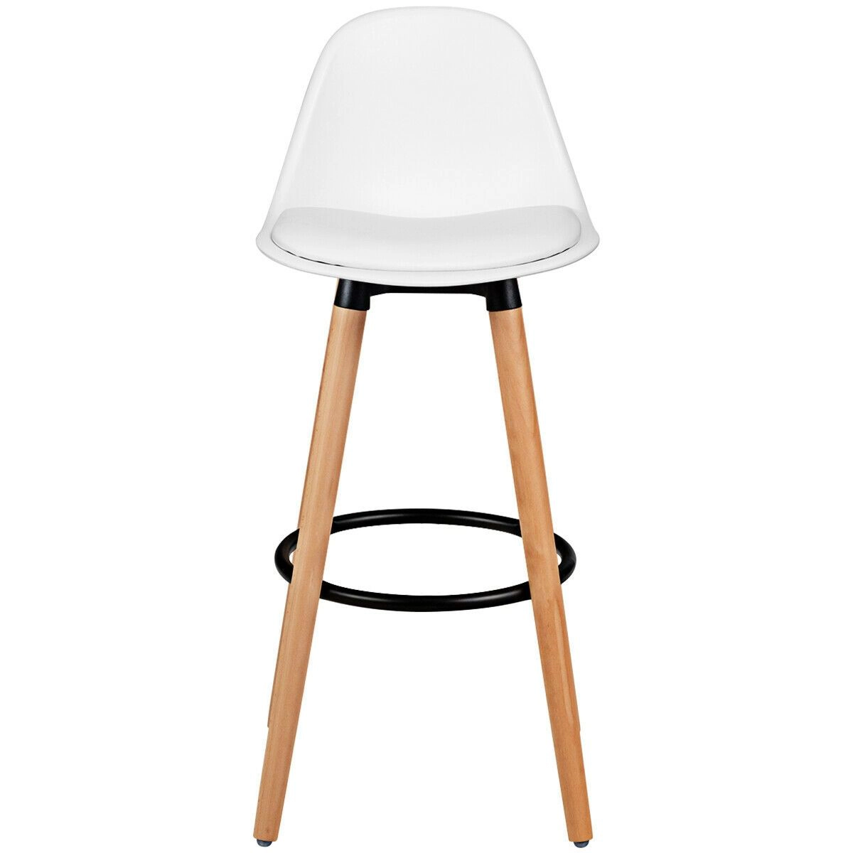 SlickBlue Modern Bar Stools Set of 2 with Backrest and Footrest