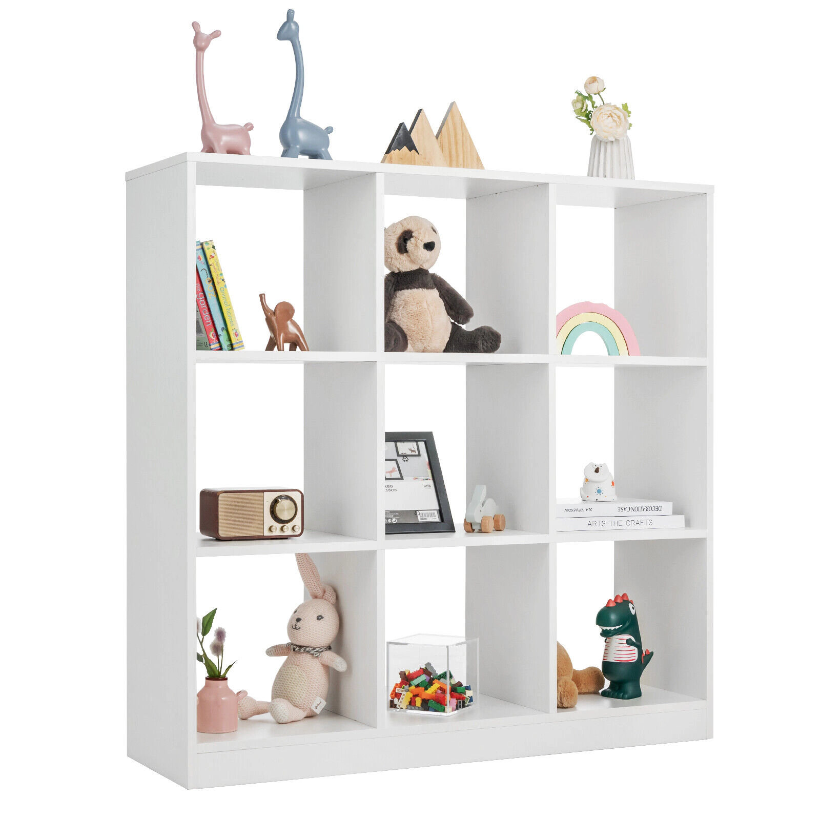 SlickBlue 9 Cube Kids Storage Organizer with 4 Tier Toy Shelf